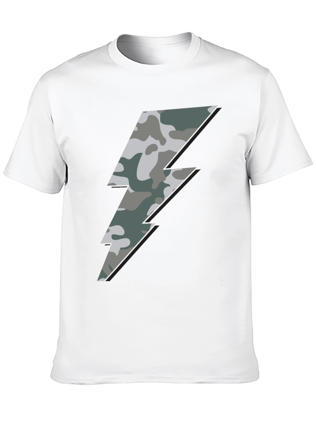 Camo Bolt Graphic Tee - Stylish Mens Casual Shirt