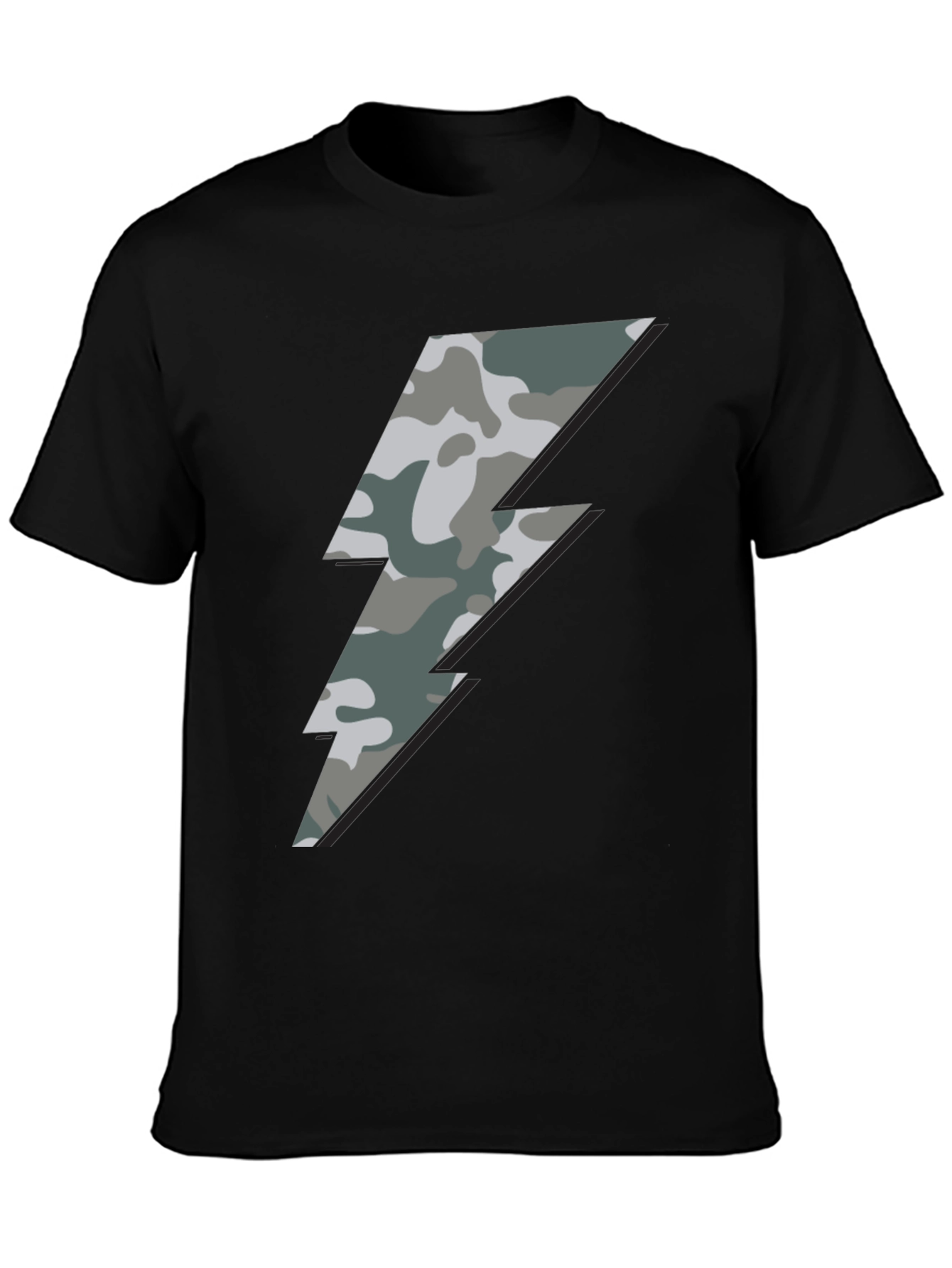 Camo Bolt Graphic Tee - Stylish Mens Casual Shirt