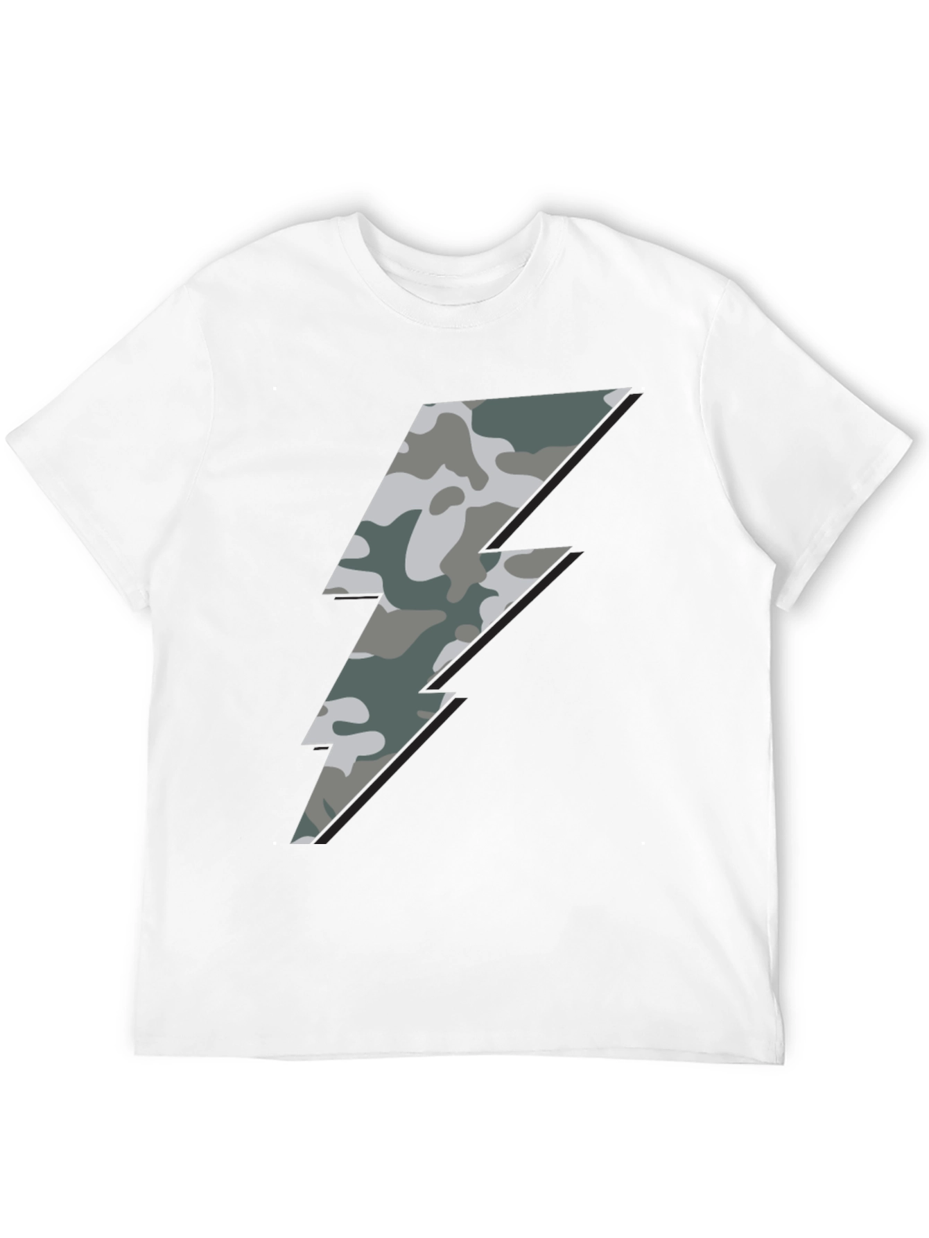 Camo Bolt Graphic Tee - Stylish Mens Casual Shirt