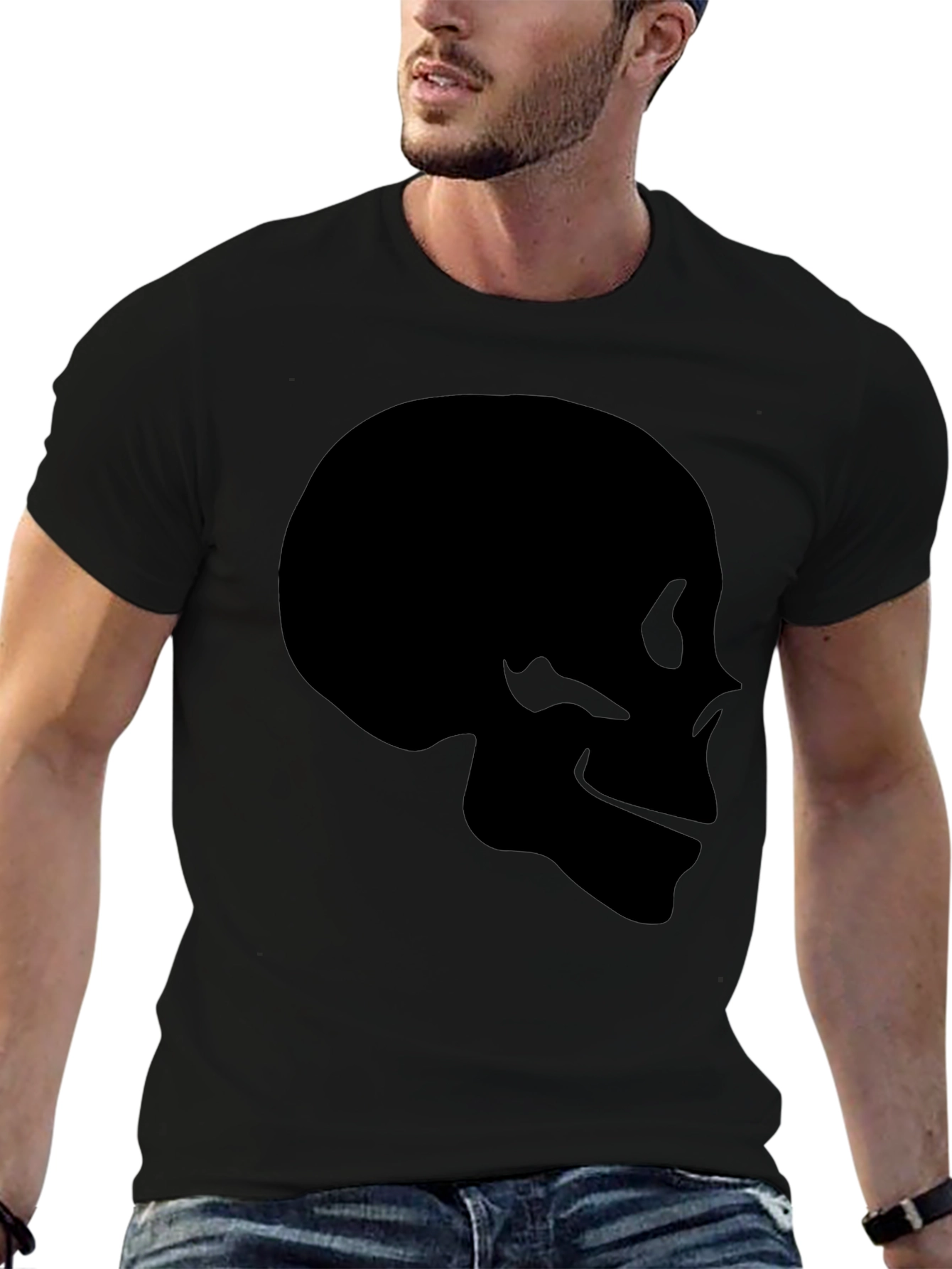 Skull Graphic Black T-Shirt - Mens Casual Tee