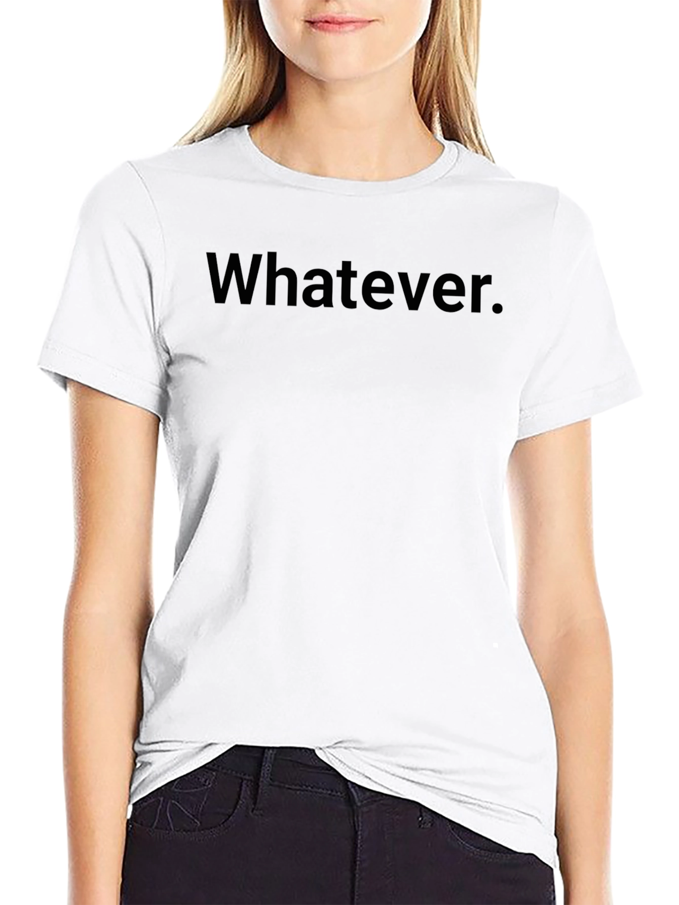 Whatever Graphic Black Crew Neck T-Shirt
