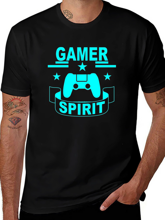 Gamer Spirit T-Shirt - Black Cotton Tee for Gaming Enthusiasts