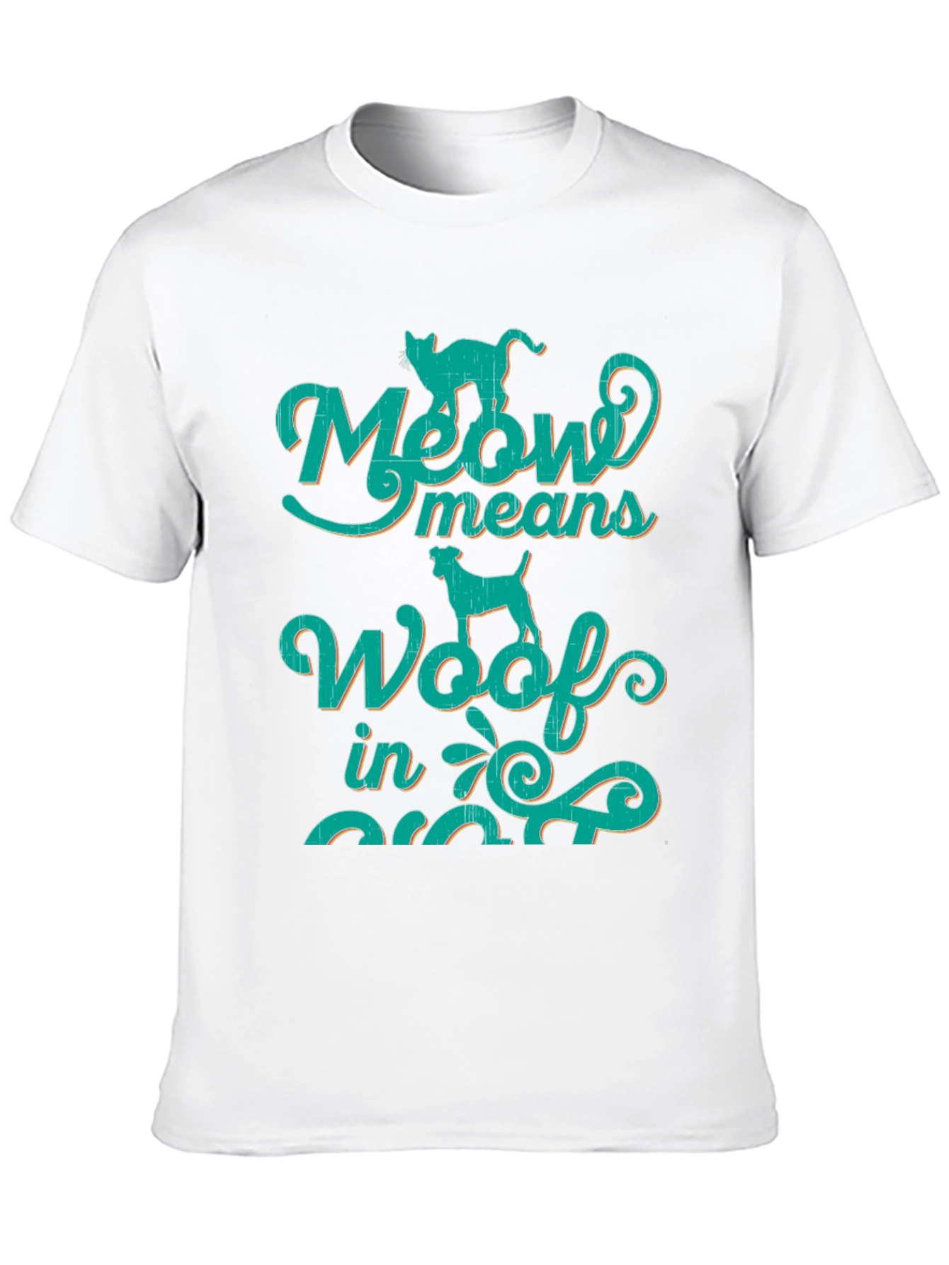 Meow Means Woof in Cat T-Shirt