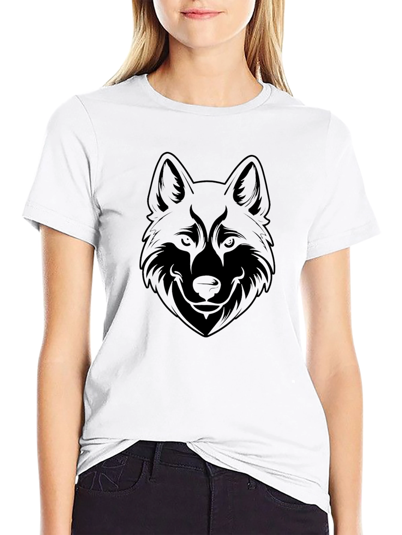 Black Wolf Graphic Tee - Mens Casual Style
