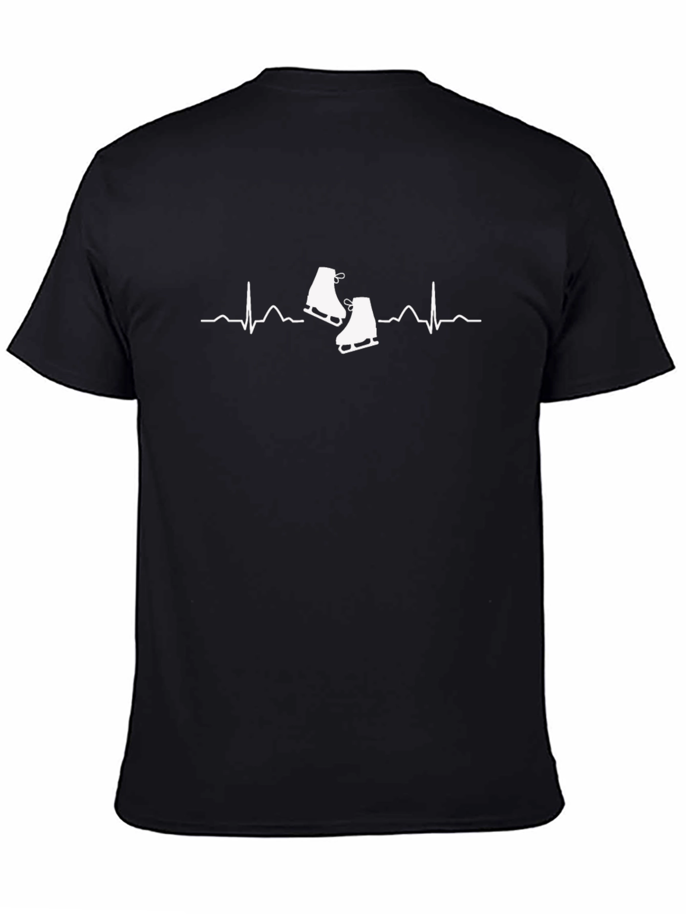 Ice Skating Heartbeat T-Shirt - Black