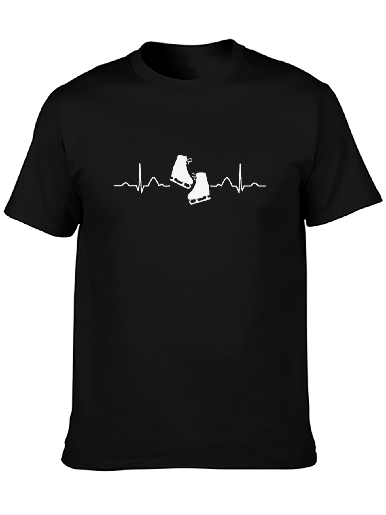 Ice Skating Heartbeat T-Shirt - Black