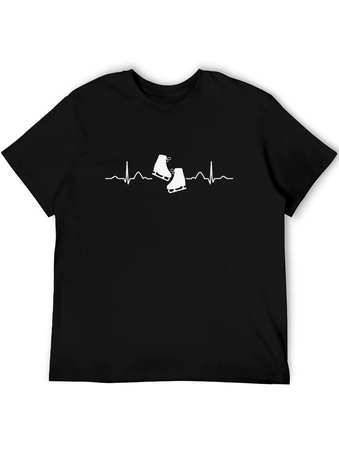 Ice Skating Heartbeat T-Shirt - Black