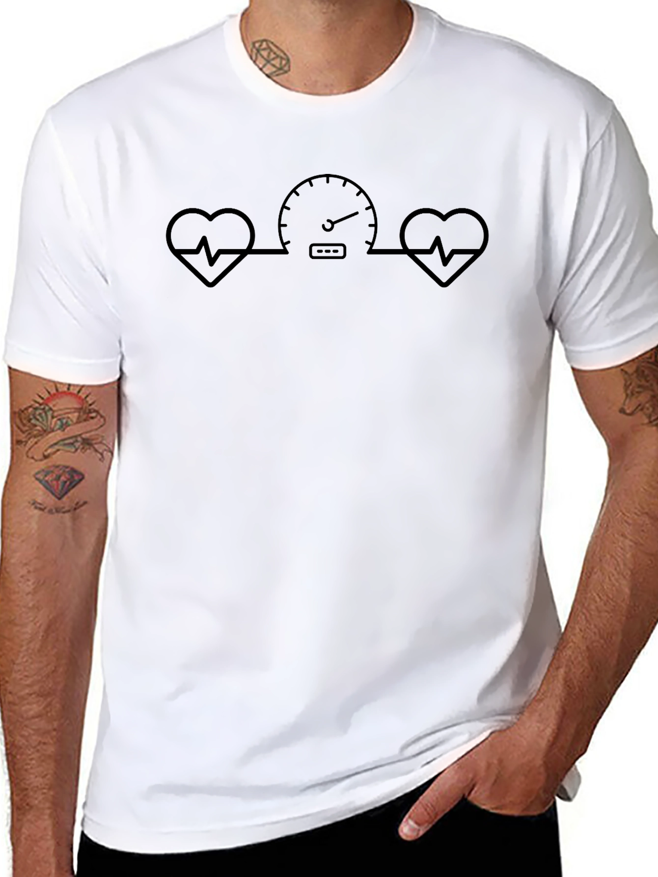 Heart Rate Speedometer Graphic Tee