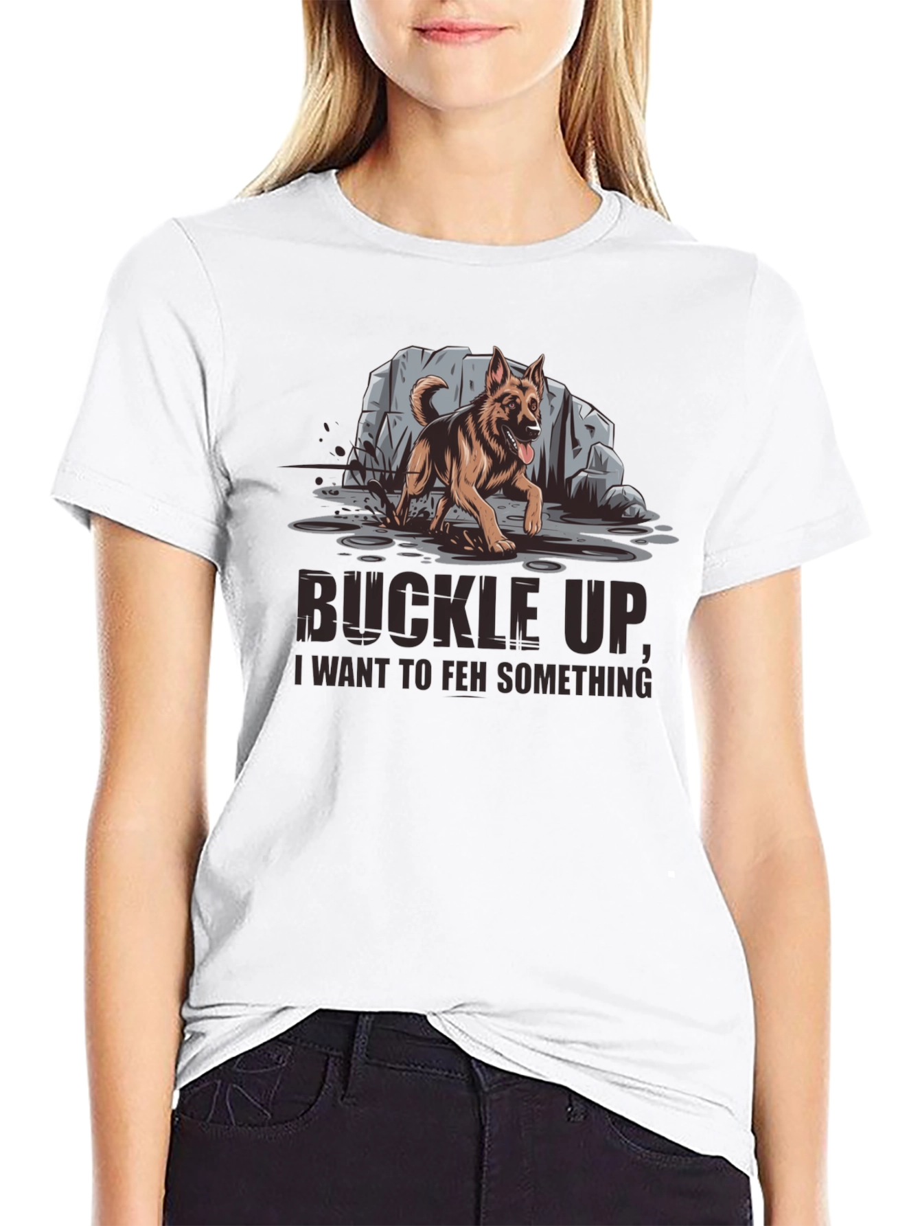 Buckle Up German Shepherd Graphic Tee