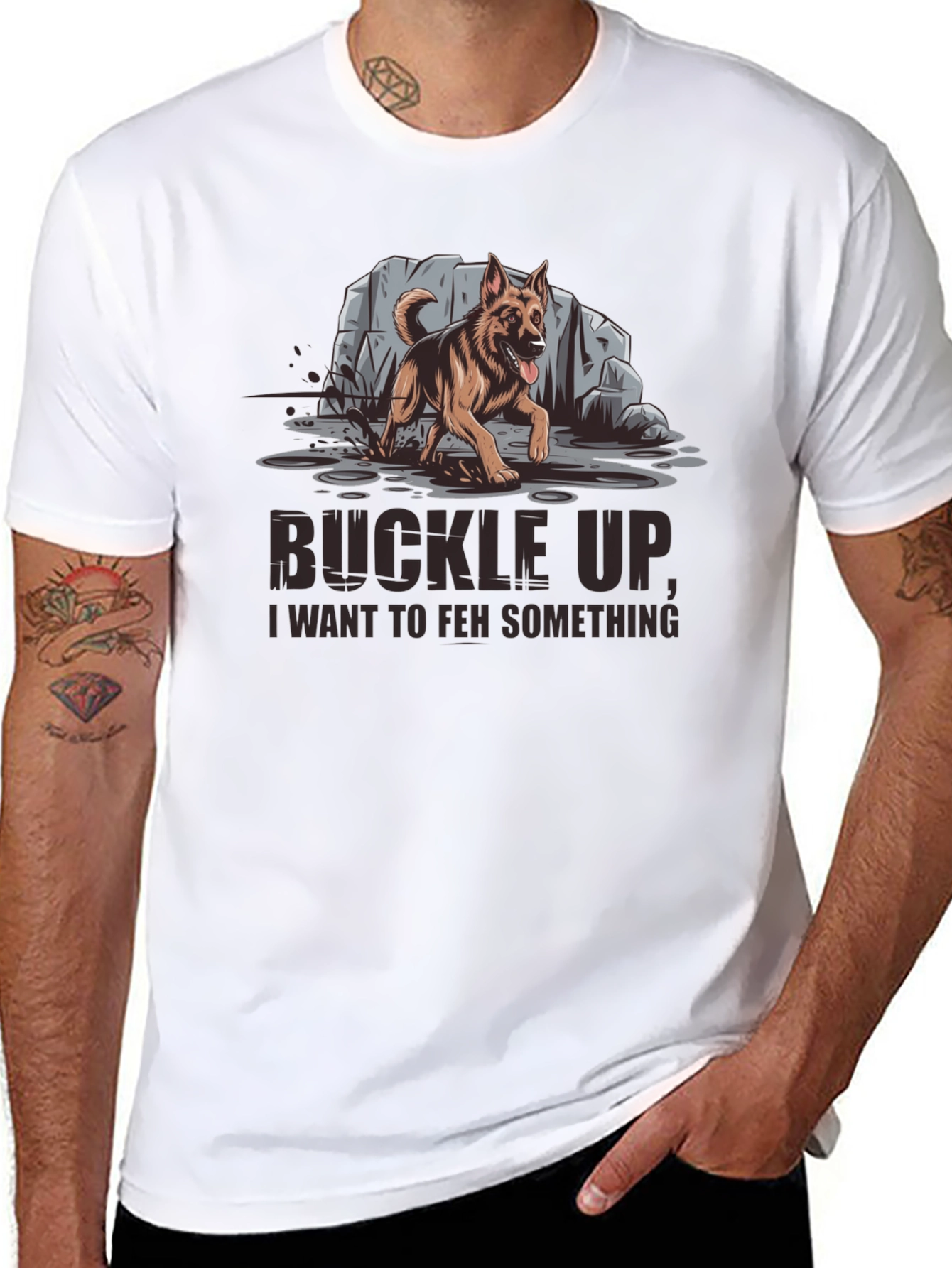 Buckle Up German Shepherd Graphic Tee