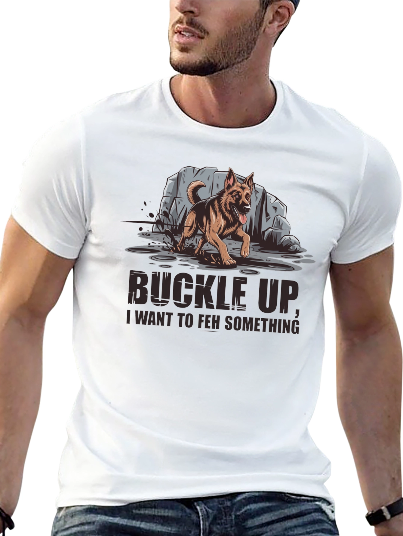 Buckle Up German Shepherd Graphic Tee