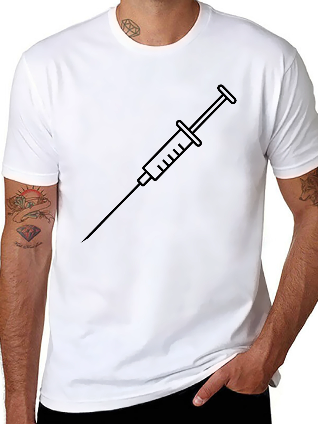 Black Syringe Graphic T-Shirt - Modern & Edgy Tee
