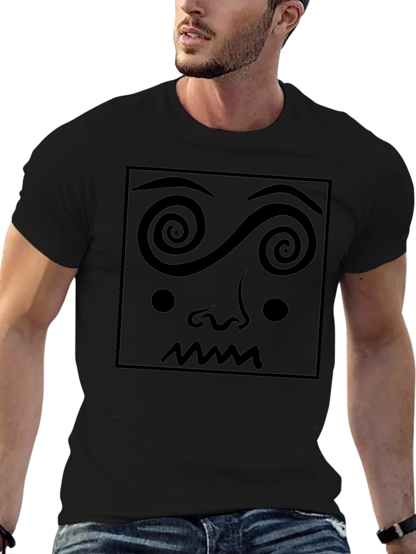 Hypnotic Face Graphic T-Shirt - Unique Design