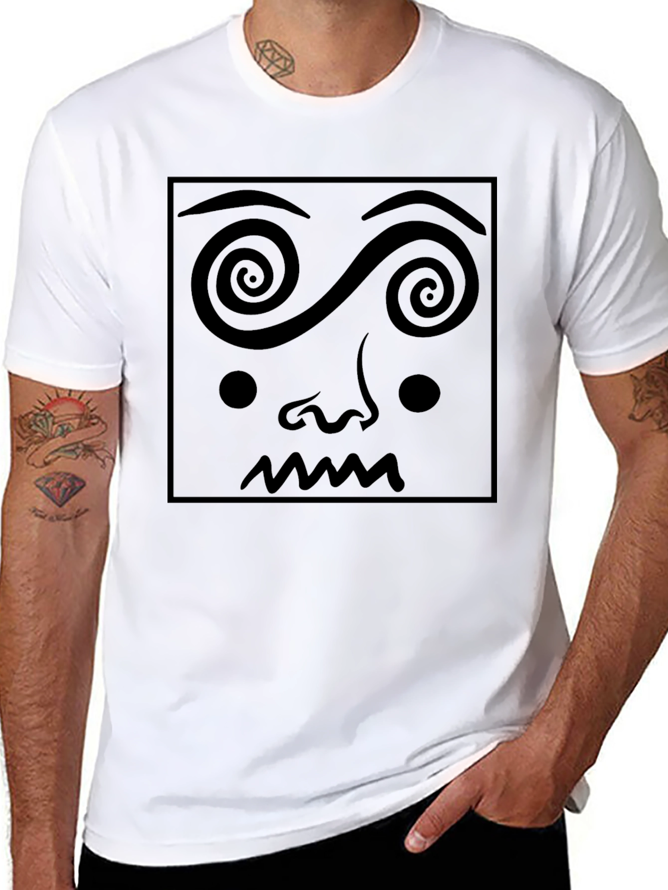 Hypnotic Face Graphic T-Shirt - Unique Design