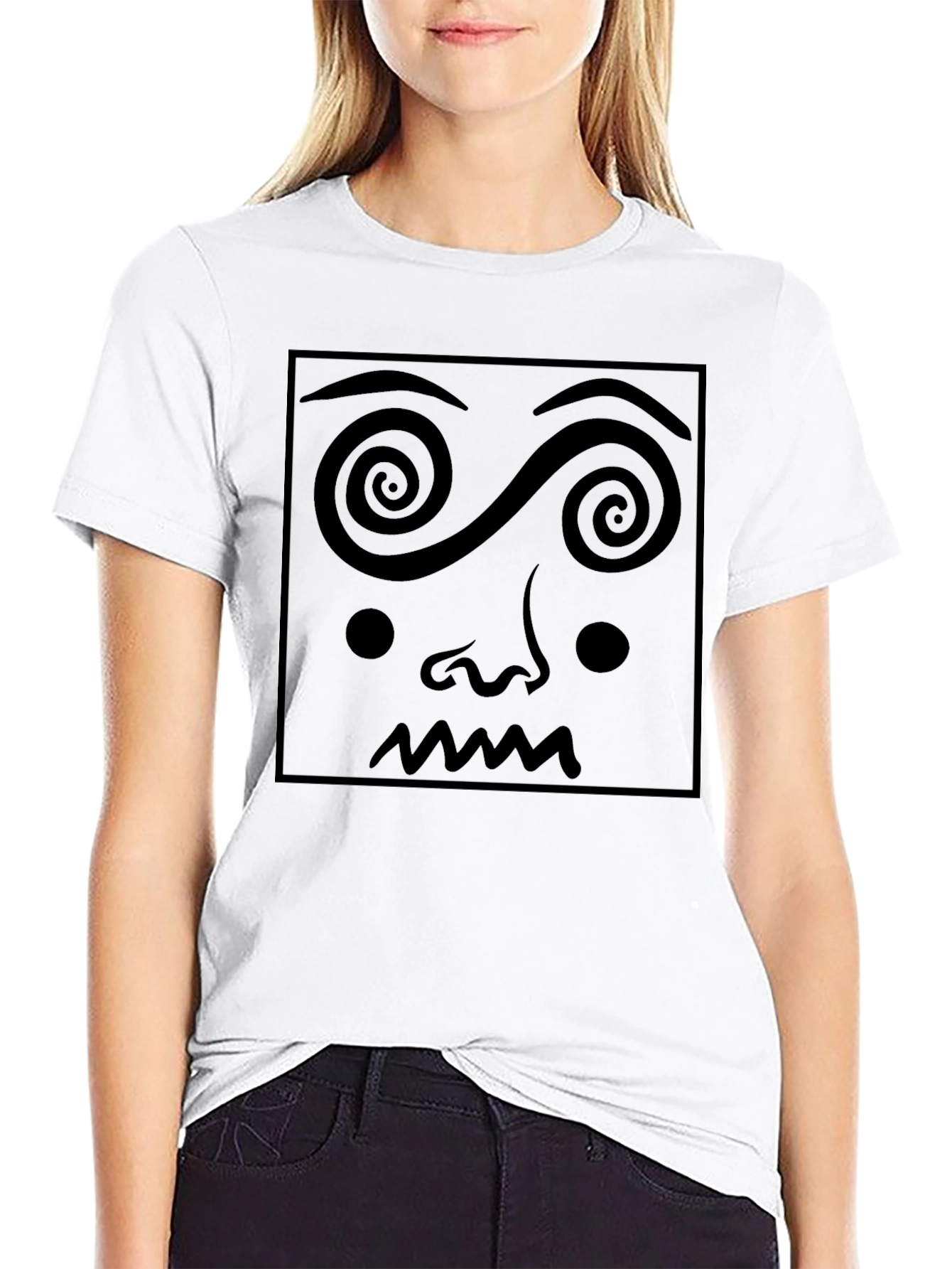 Hypnotic Face Graphic T-Shirt - Unique Design