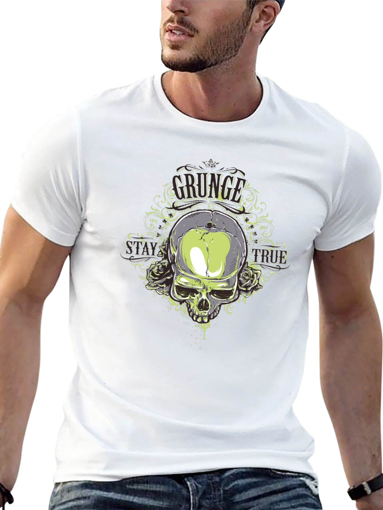 Skull & Roses Graphic T-Shirt - Mens