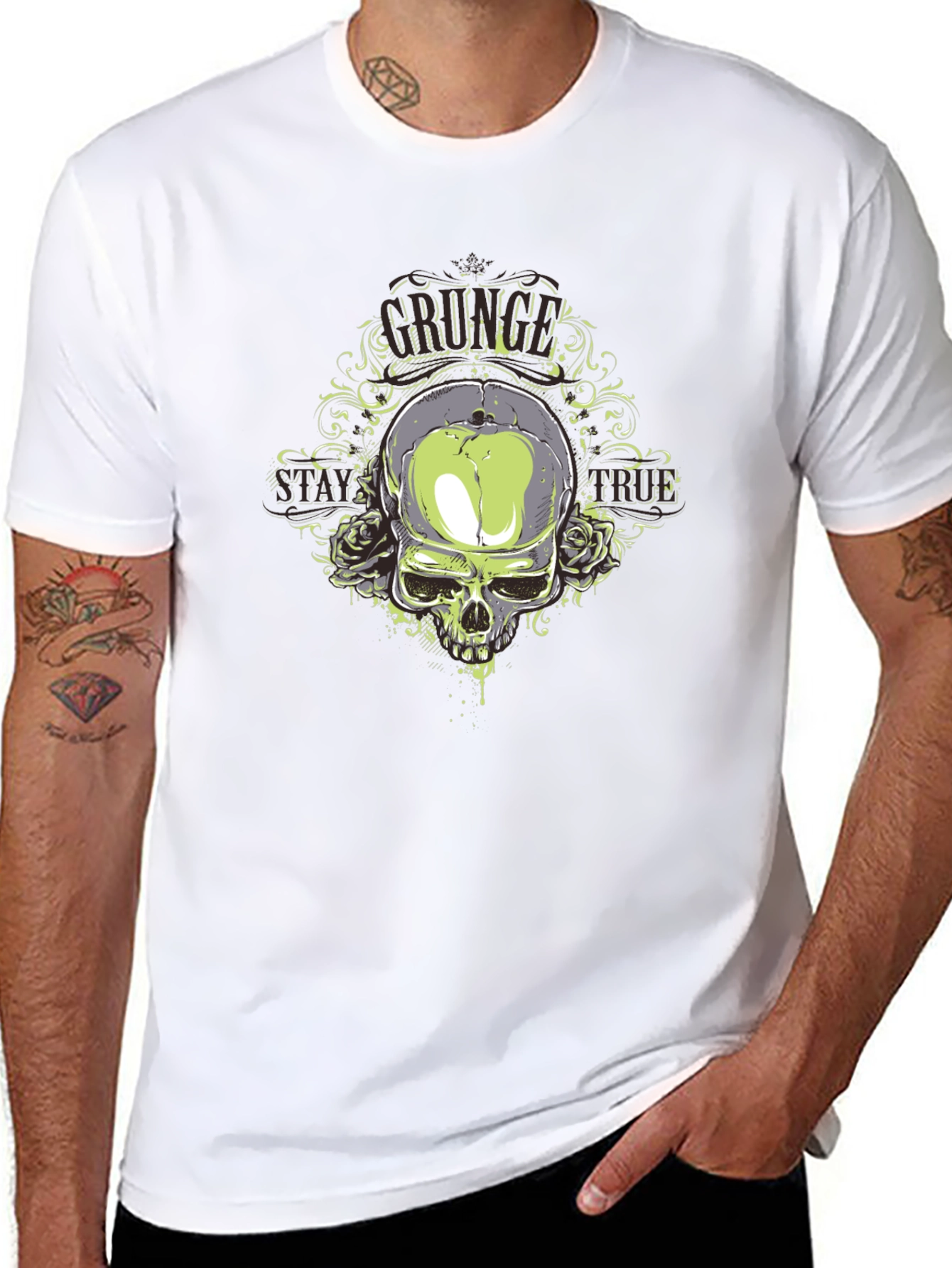 Skull & Roses Graphic T-Shirt - Mens
