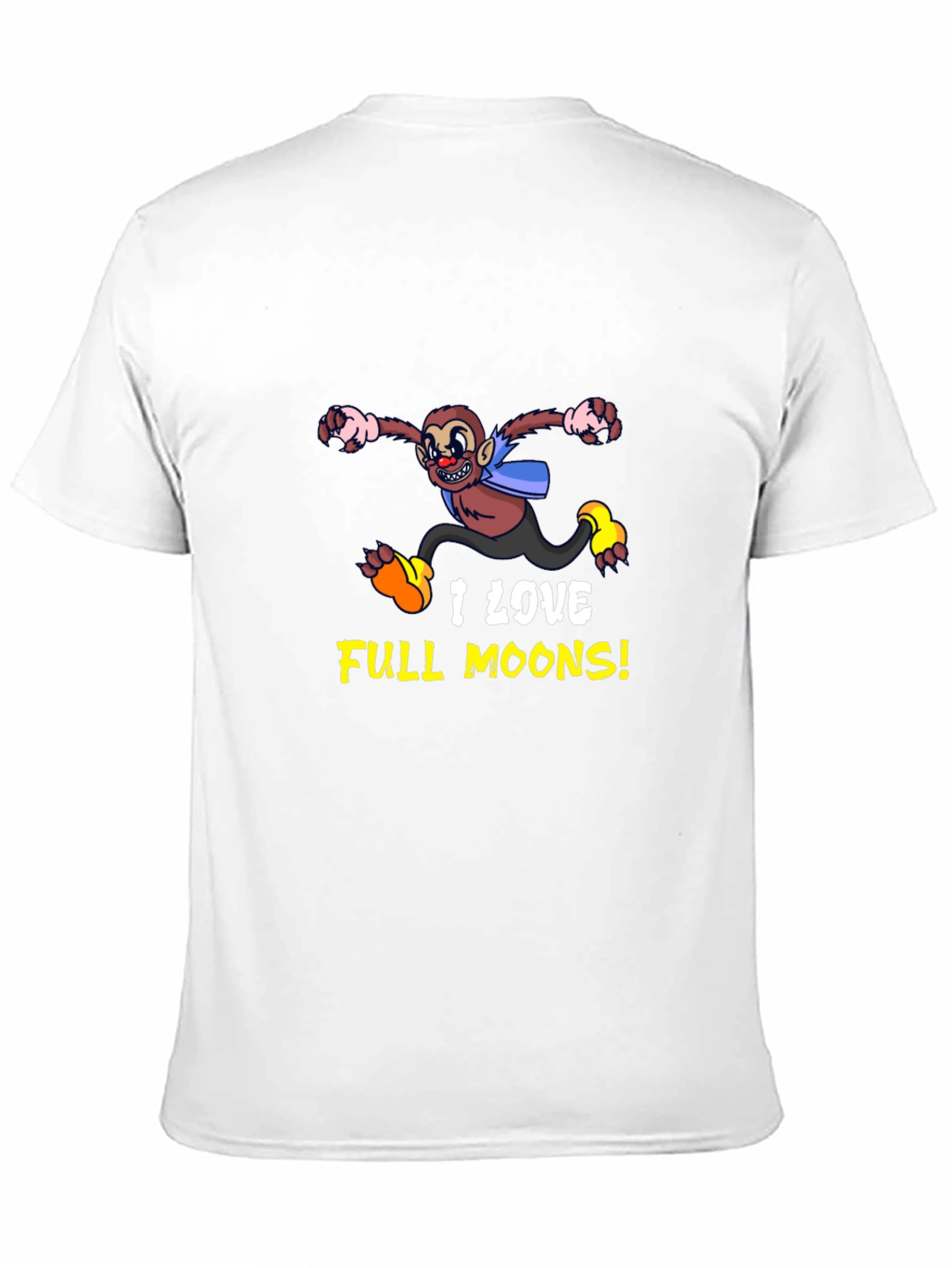 Funny Monkey I Love Full Moons Graphic Tee