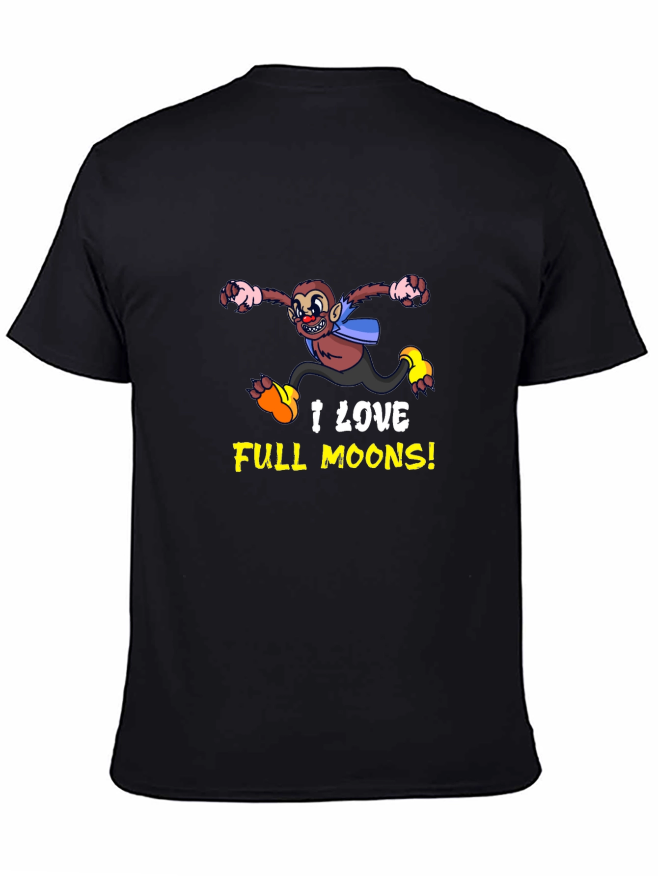 Funny Monkey I Love Full Moons Graphic Tee