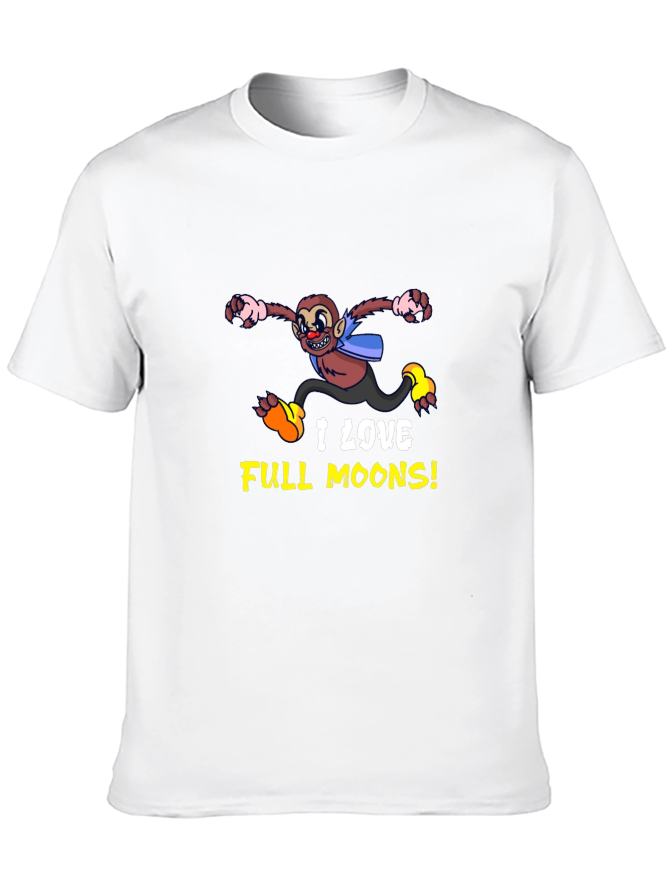 Funny Monkey I Love Full Moons Graphic Tee