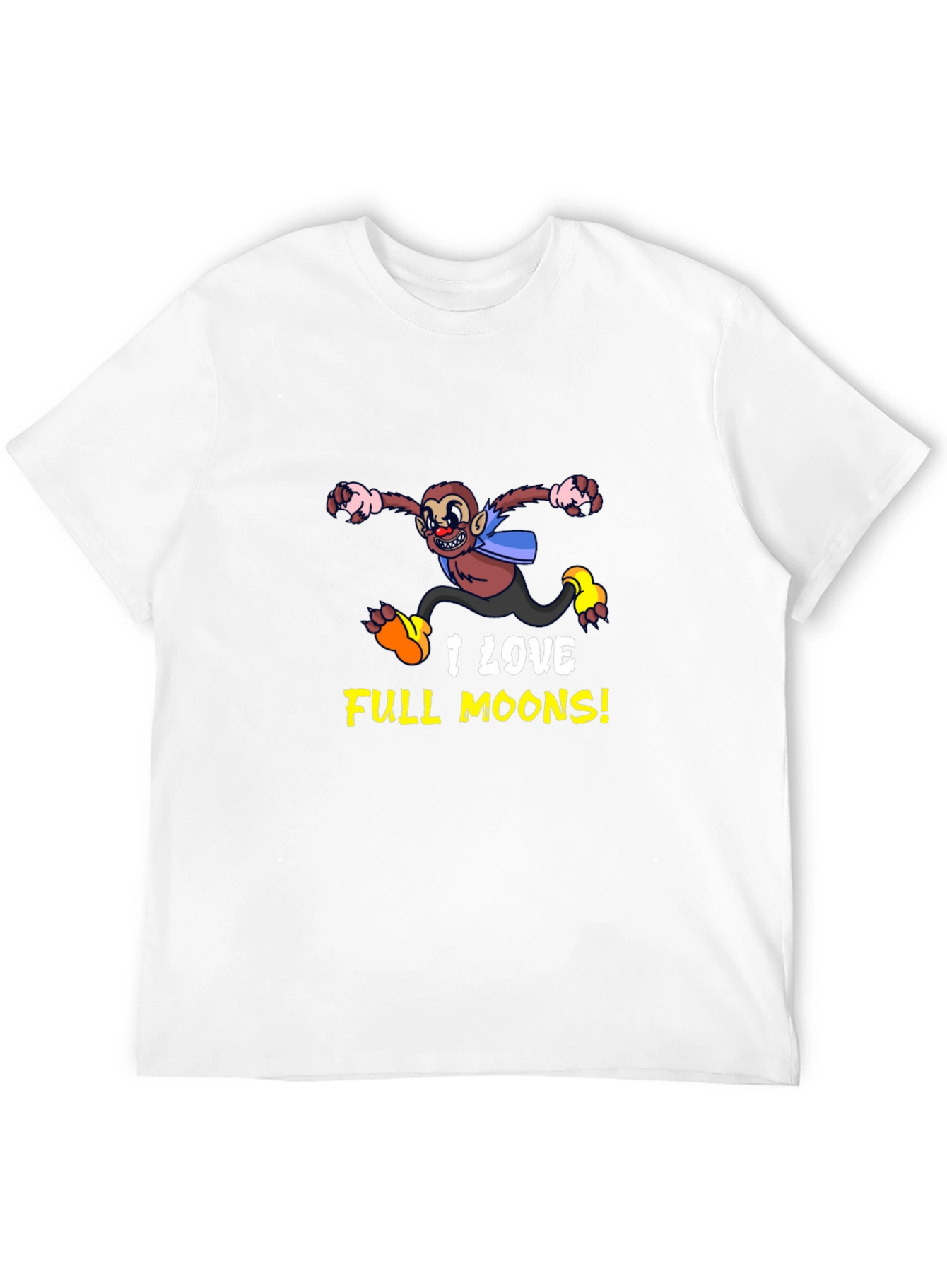 Funny Monkey I Love Full Moons Graphic Tee