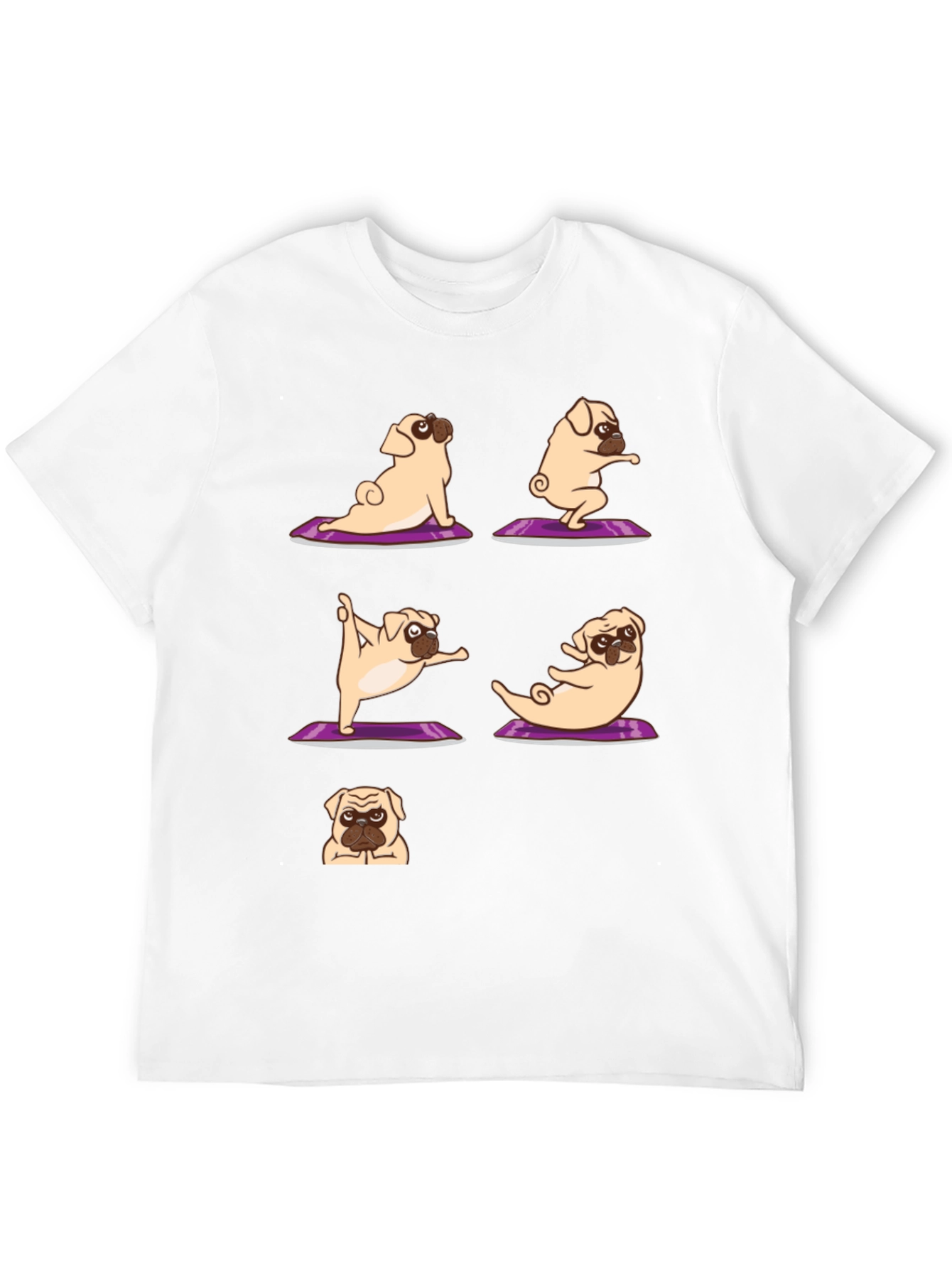 Yoga Pugs Black T-Shirt