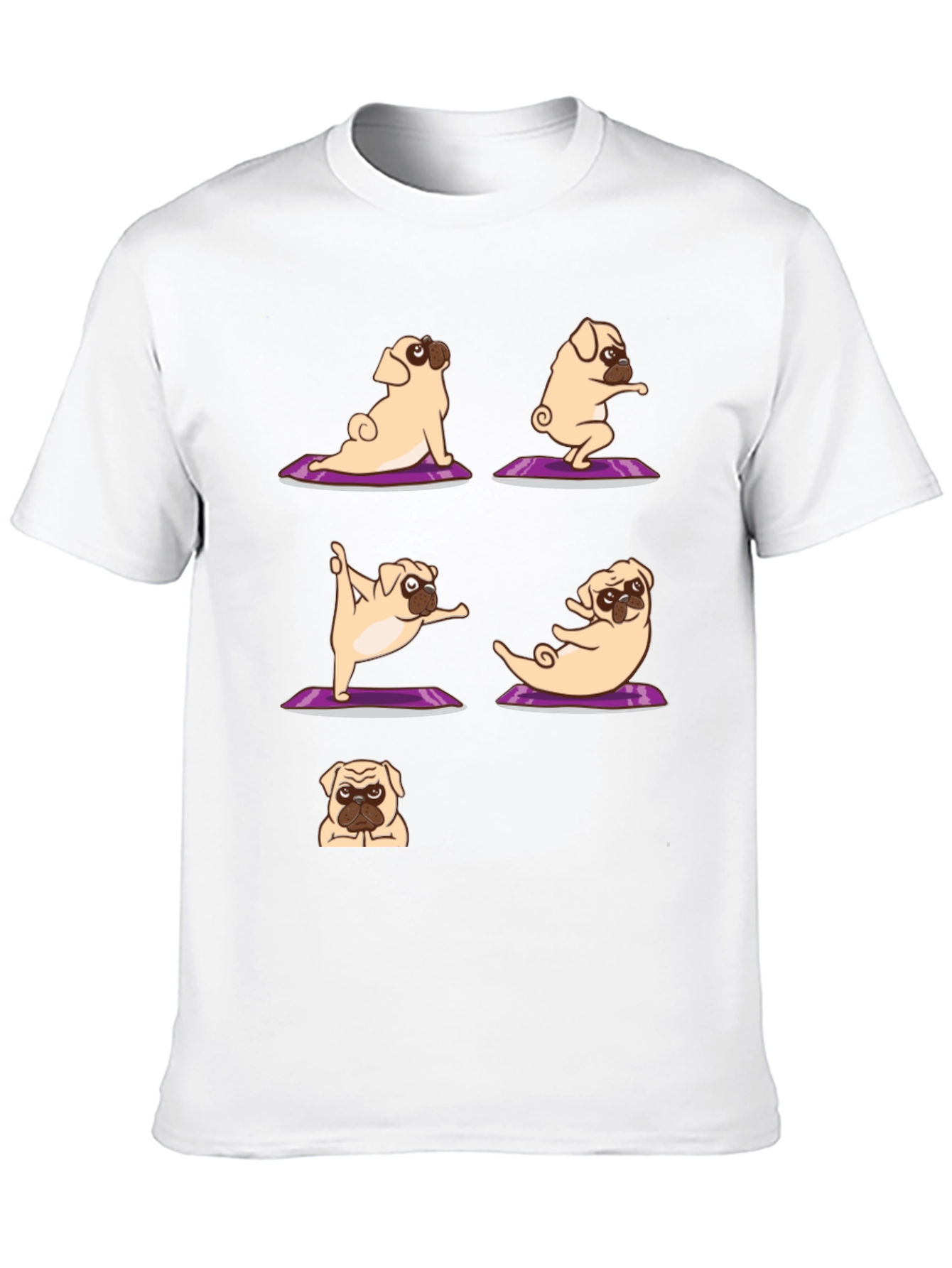 Yoga Pugs Black T-Shirt