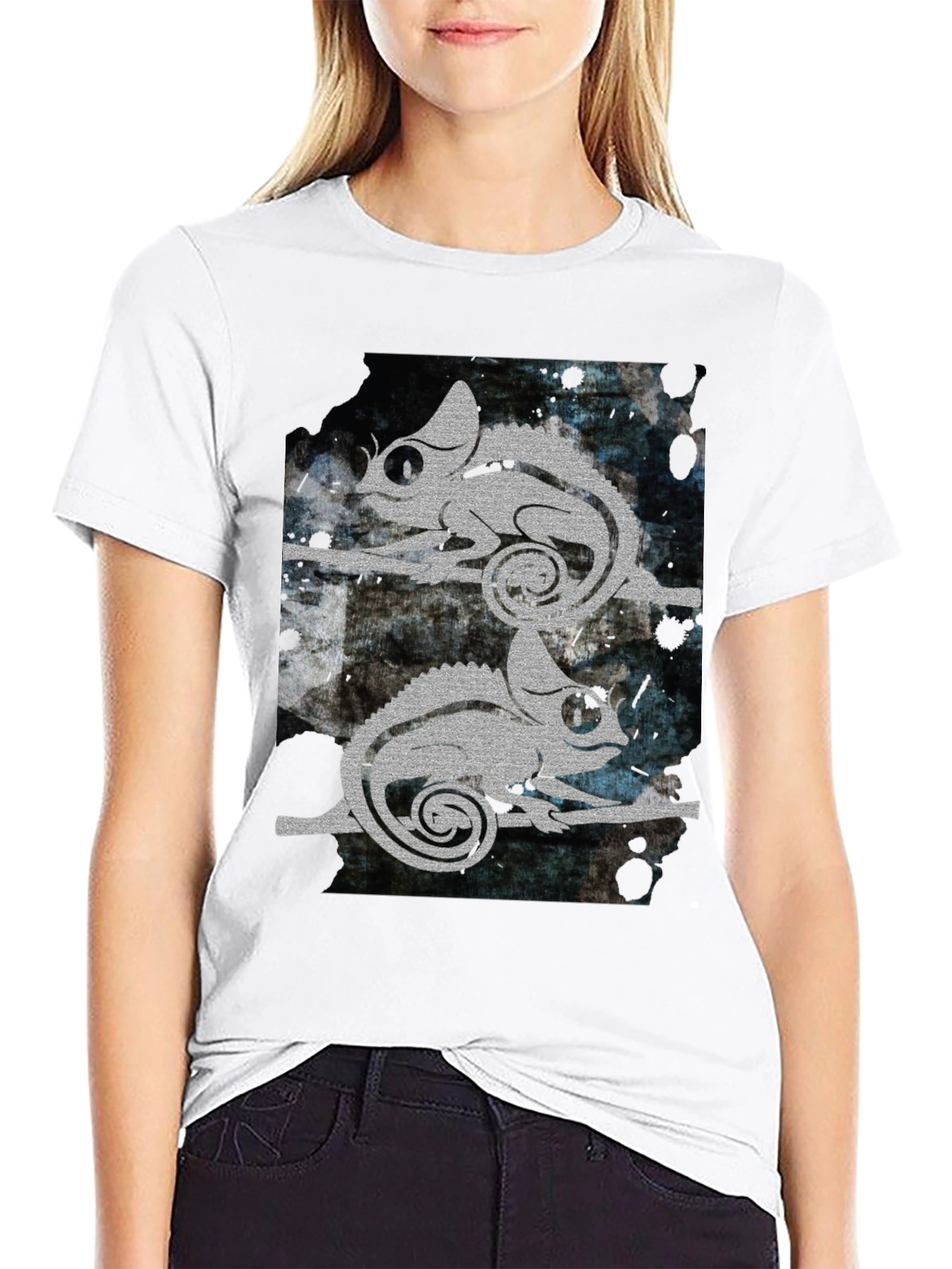 Chameleon Graphic Print T-Shirt