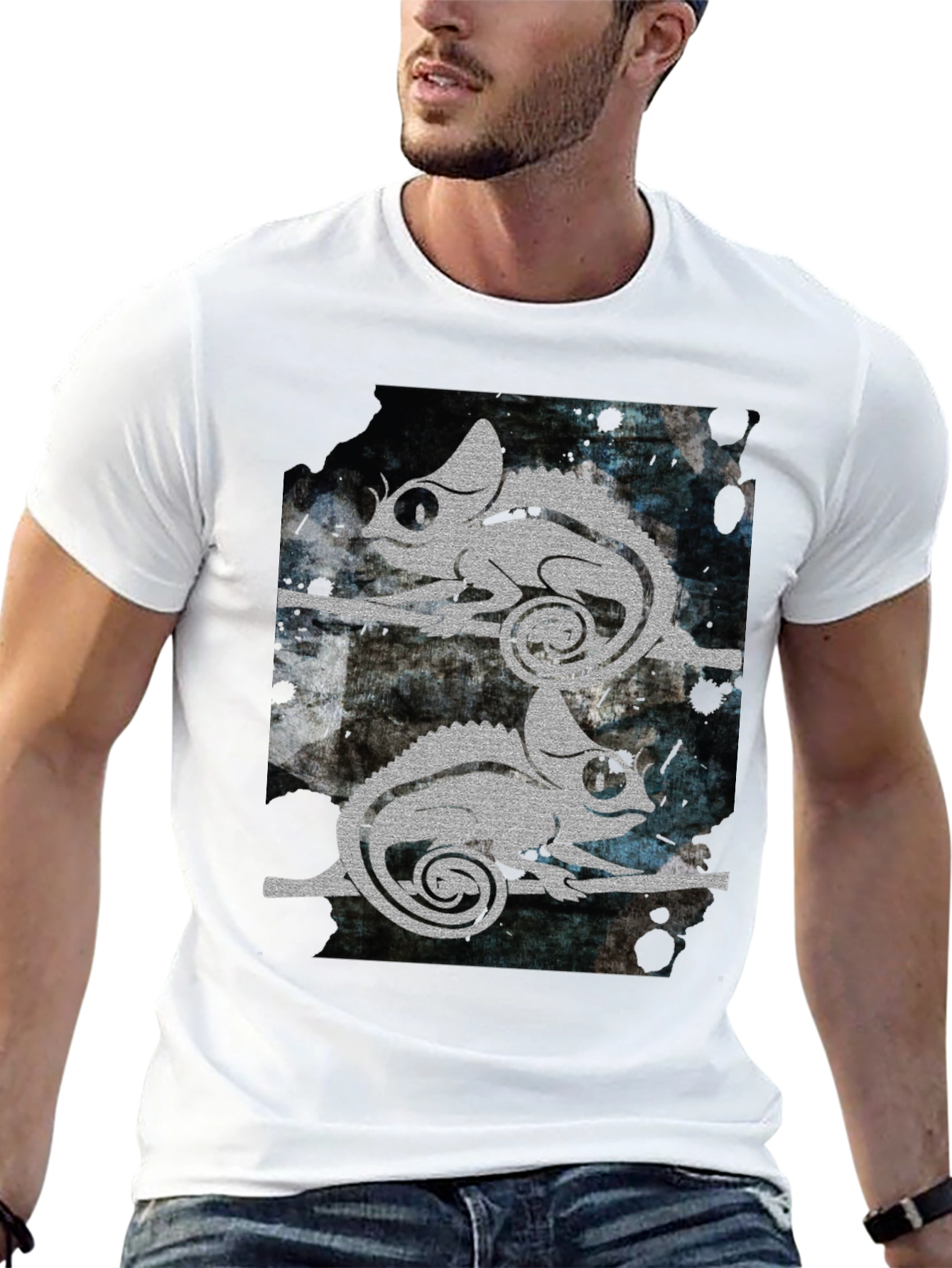 Chameleon Graphic Print T-Shirt