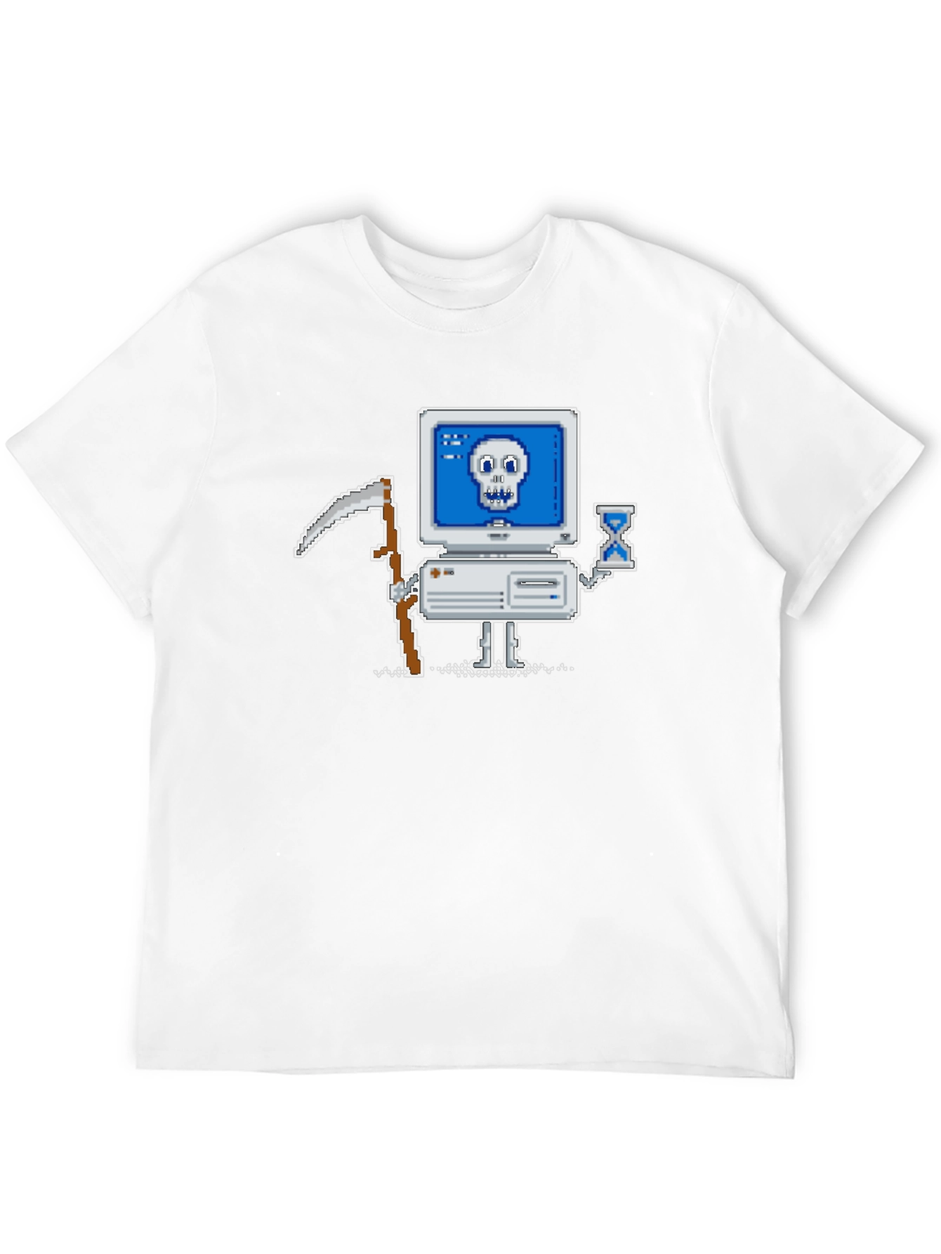 Retro Gamer T-Shirt - Pixel Art Computer Reaper