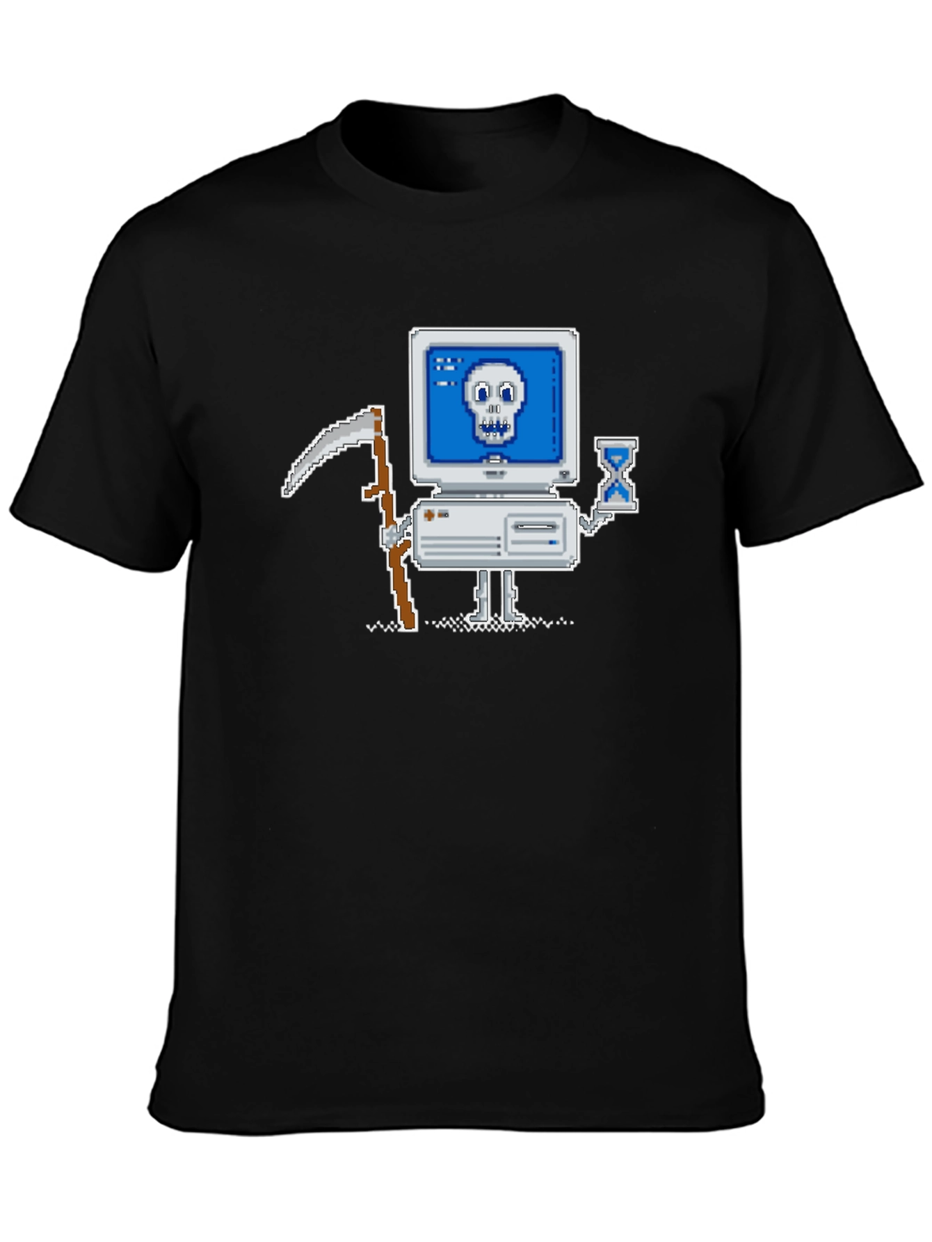 Retro Gamer T-Shirt - Pixel Art Computer Reaper