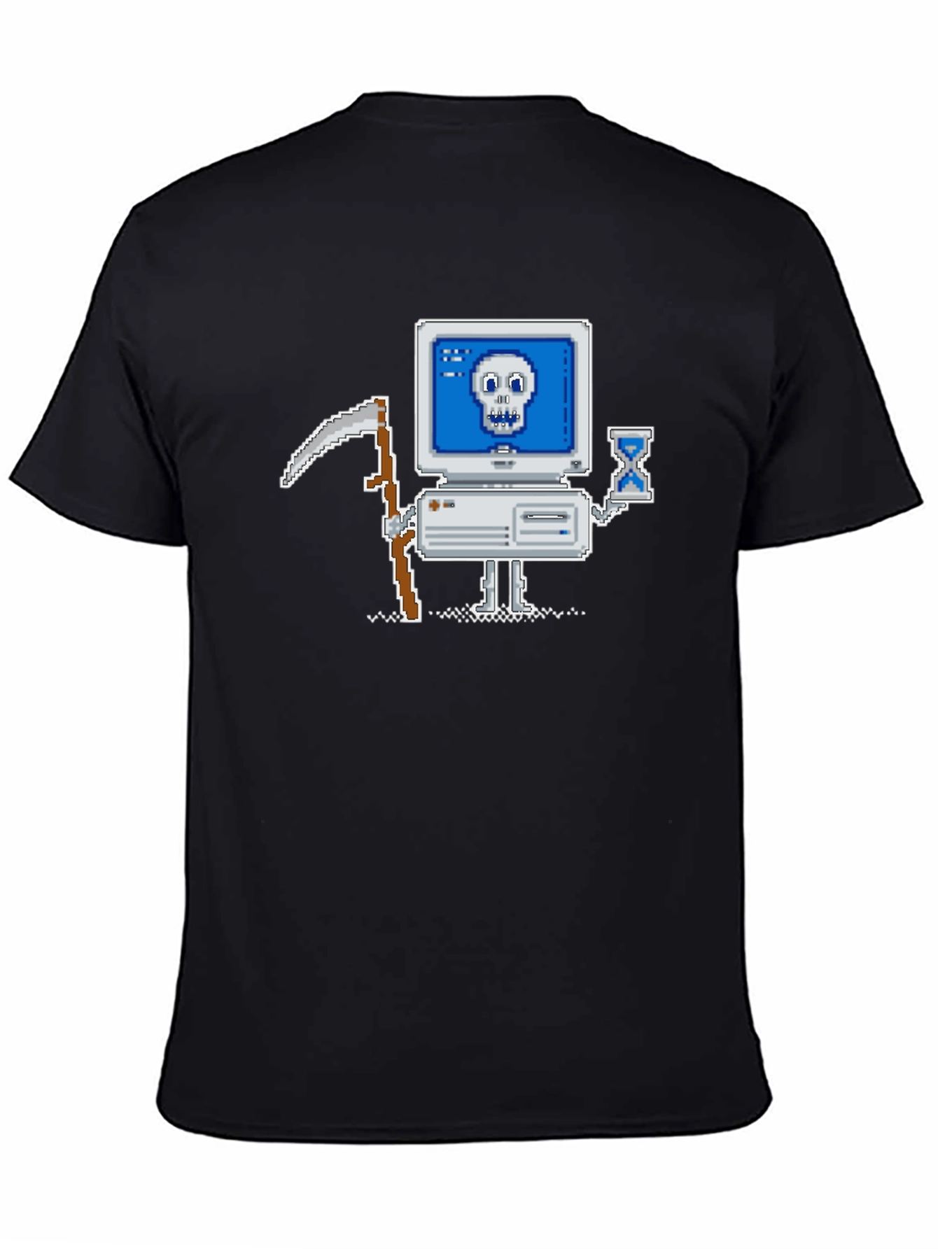 Retro Gamer T-Shirt - Pixel Art Computer Reaper