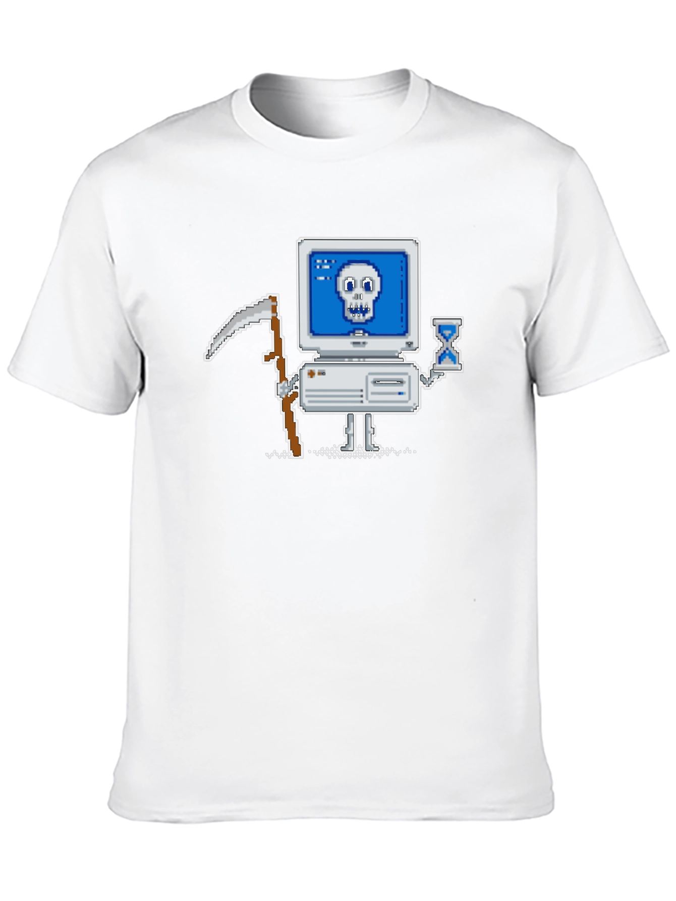 Retro Gamer T-Shirt - Pixel Art Computer Reaper