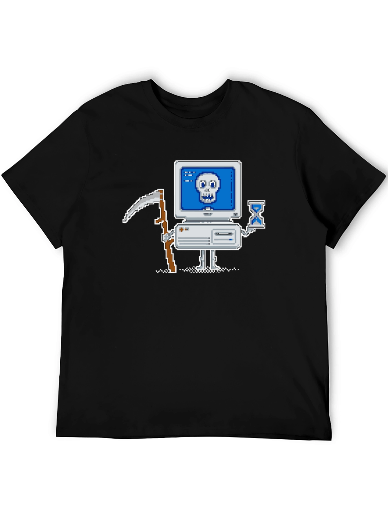 Retro Gamer T-Shirt - Pixel Art Computer Reaper