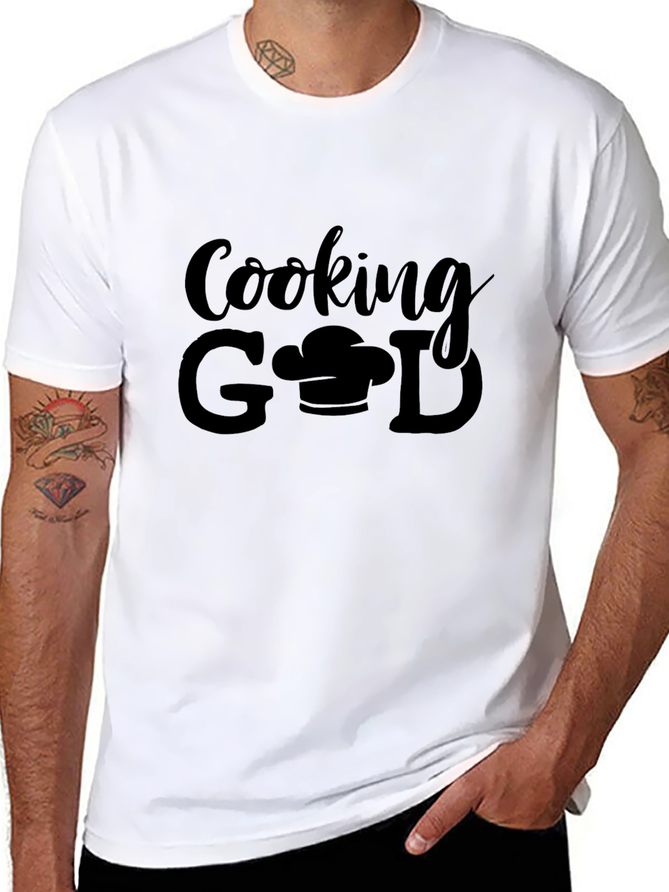 Cooking God Black Graphic Tee Shirt