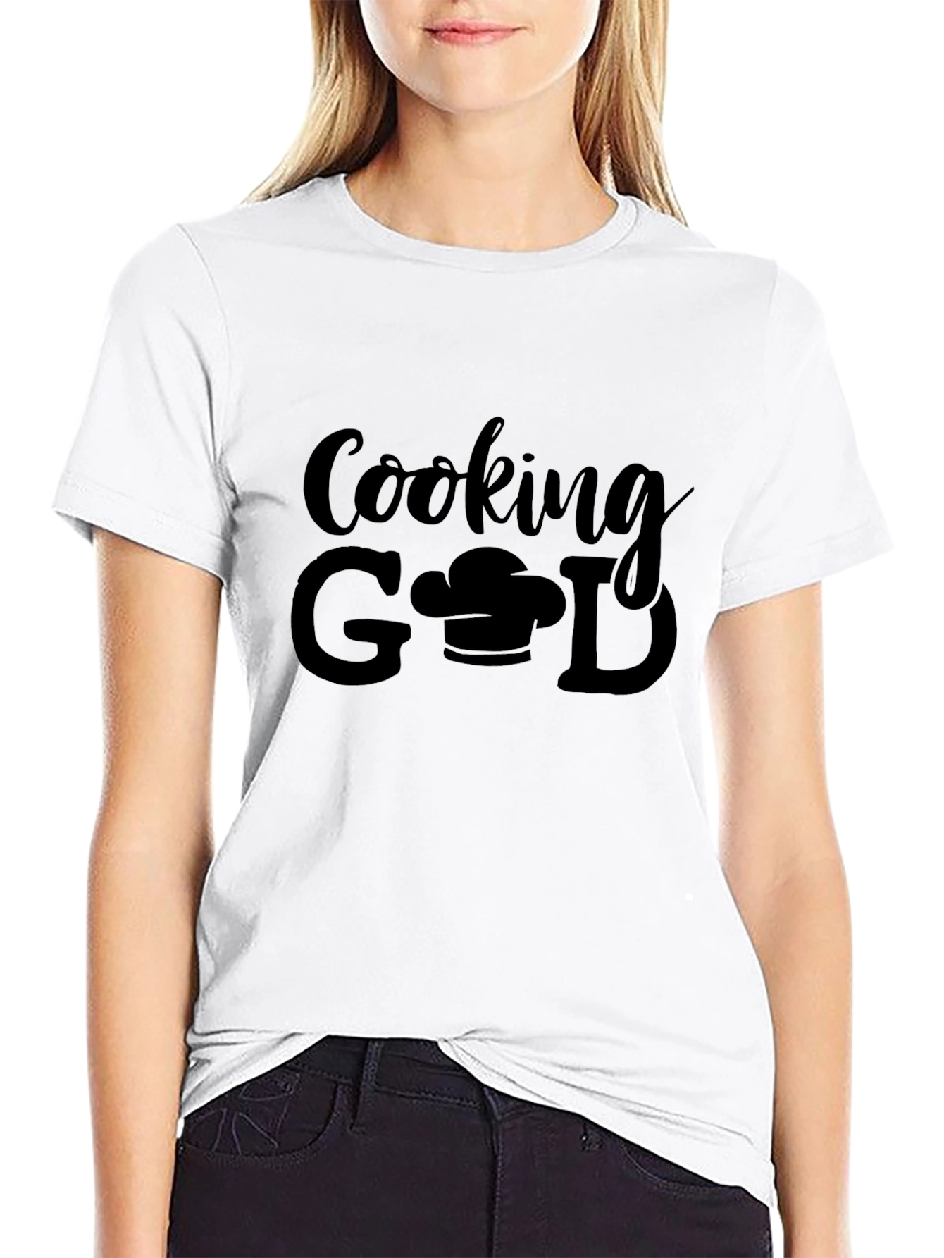 Cooking God Black Graphic Tee Shirt
