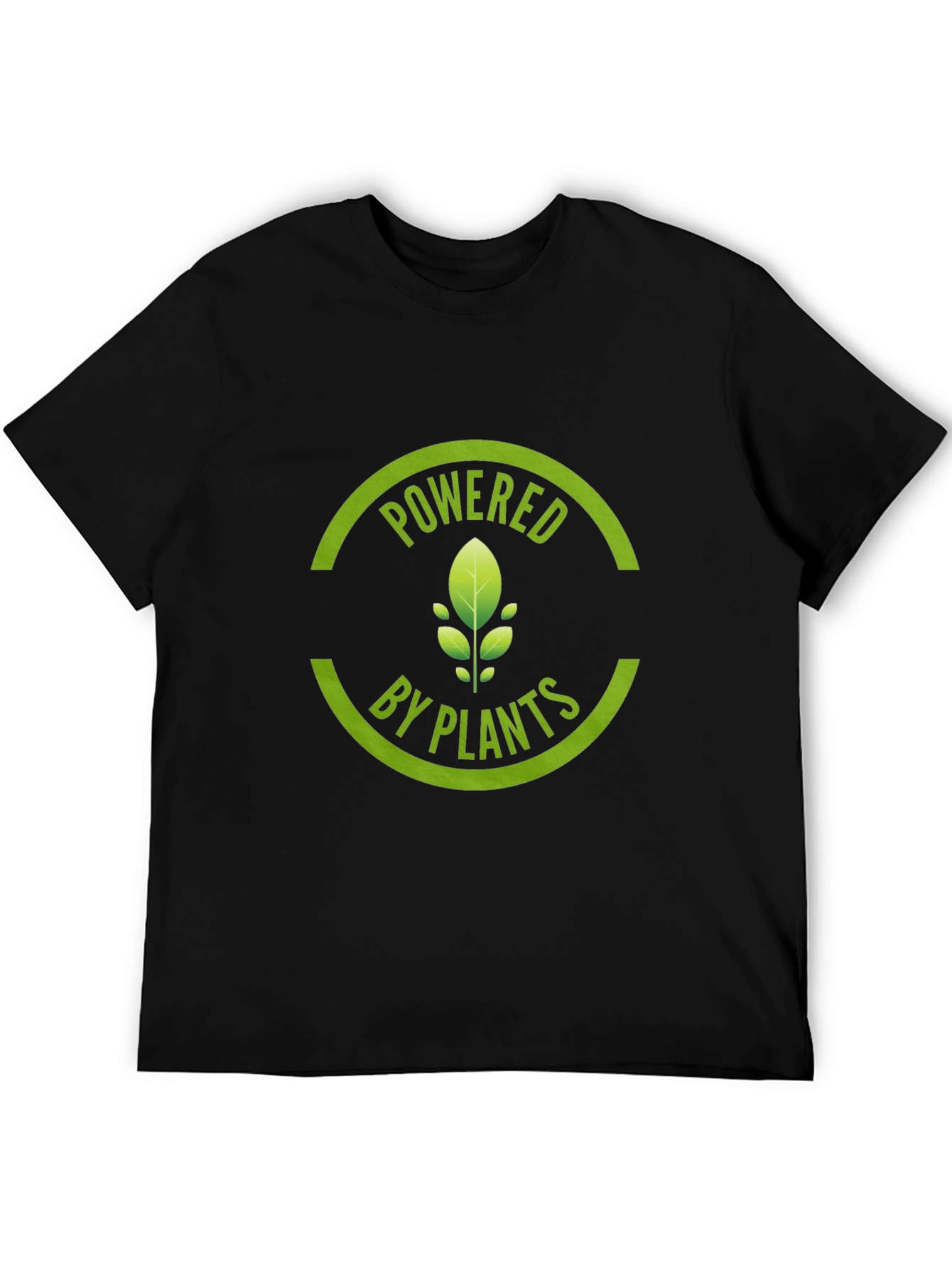 Powered by Plants Graphic Tee - Black Cotton T-Shirt