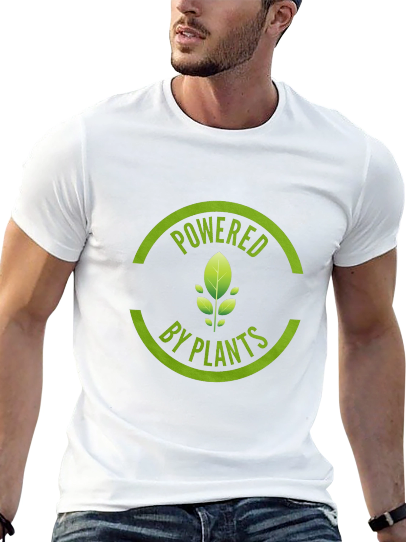 Powered by Plants Graphic Tee - Black Cotton T-Shirt