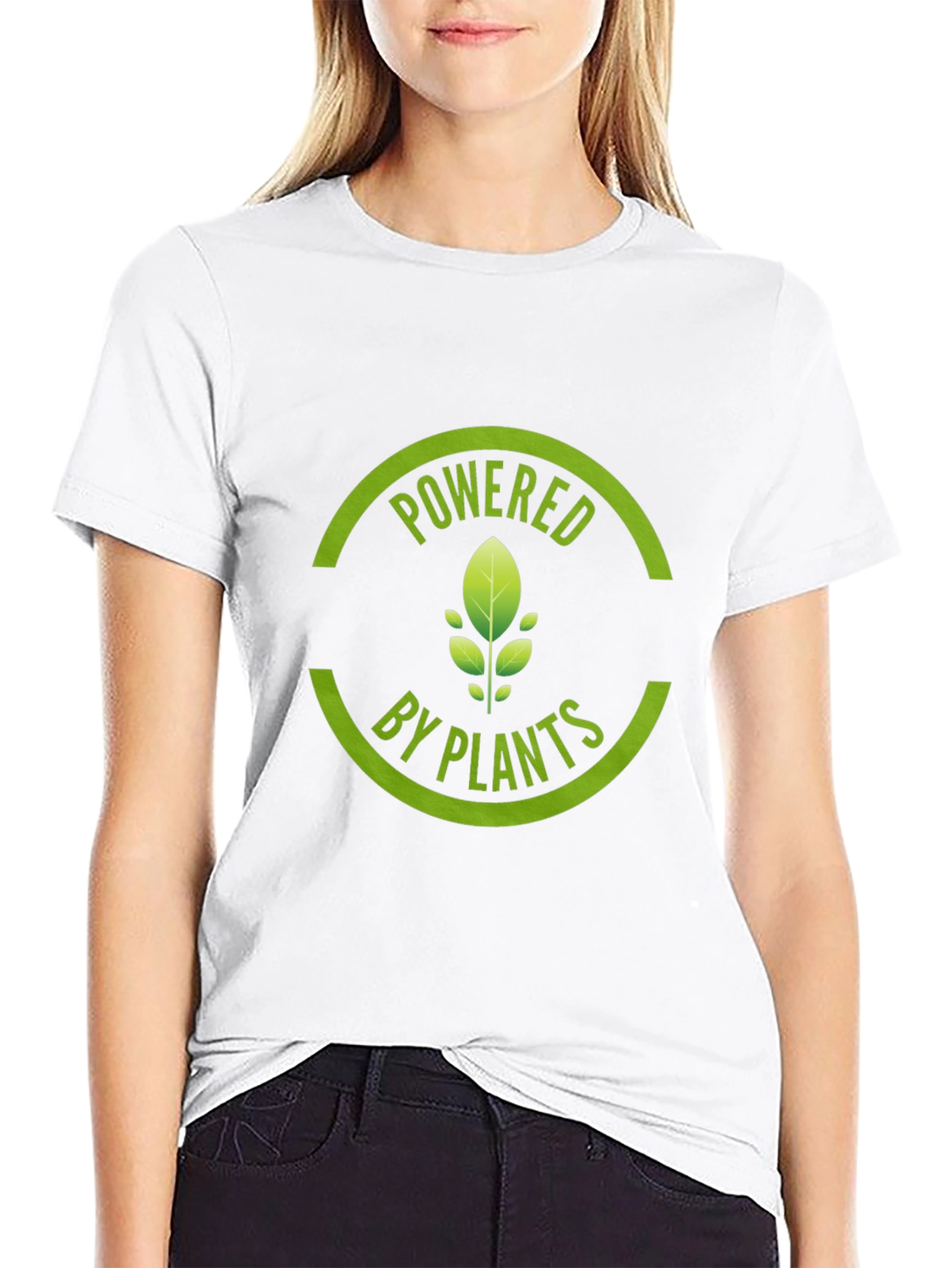 Powered by Plants Graphic Tee - Black Cotton T-Shirt