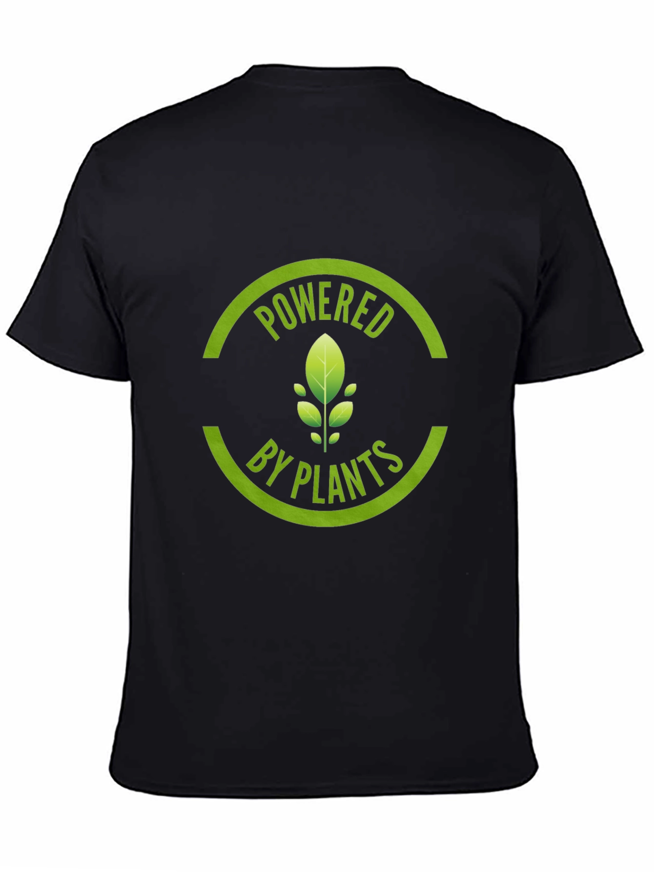 Powered by Plants Graphic Tee - Black Cotton T-Shirt