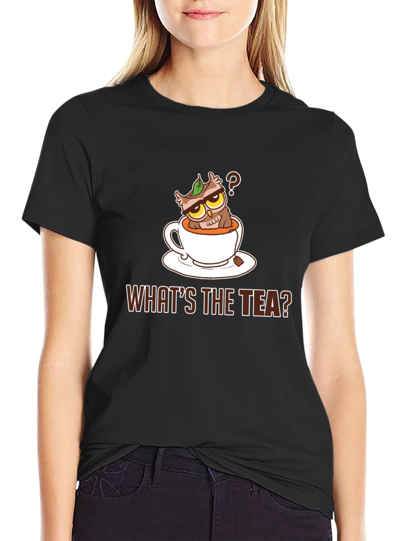 Whats The Tea Owl Graphic Tee