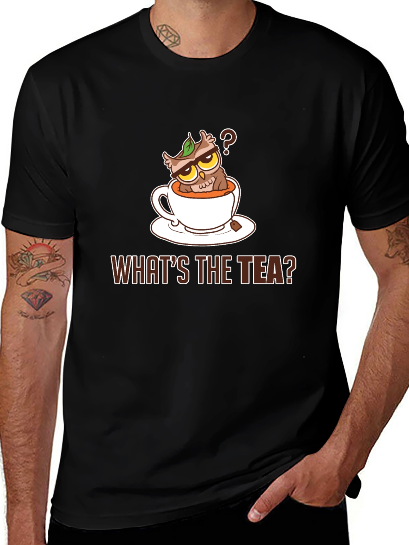 Whats The Tea Owl Graphic Tee