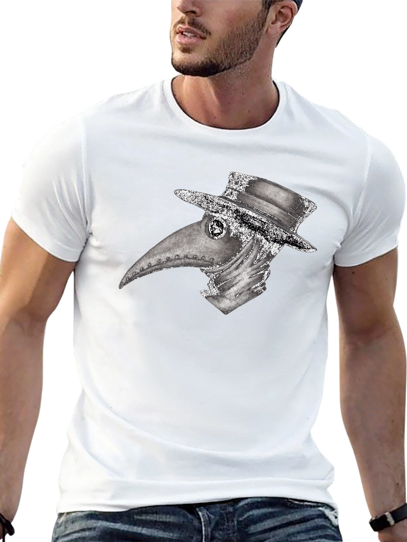 Plague Doctor Graphic Tee - Unique Creepy Design