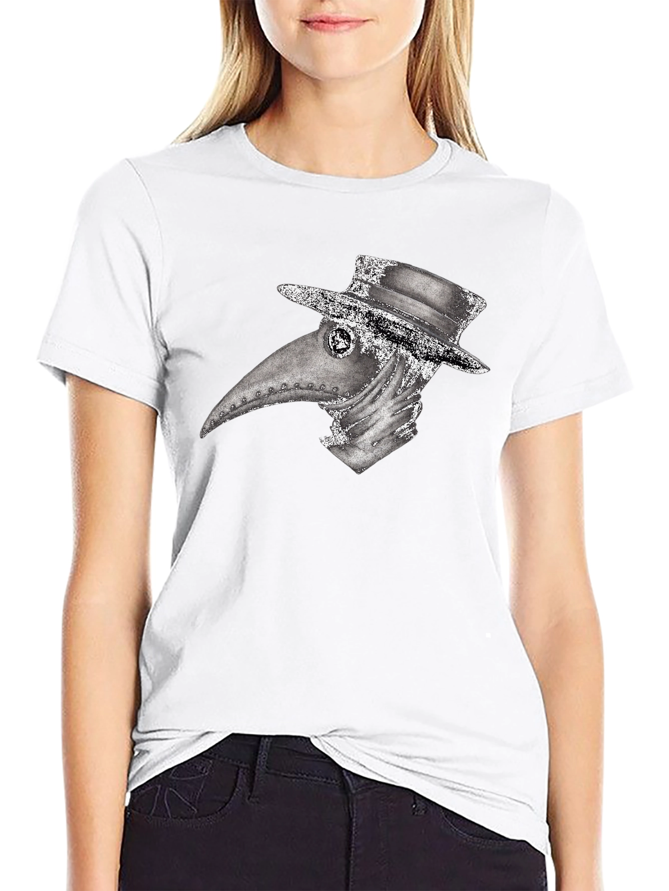 Plague Doctor Graphic Tee - Unique Creepy Design