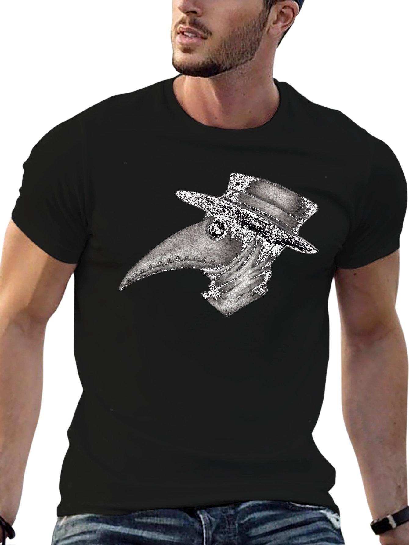 Plague Doctor Graphic Tee - Unique Creepy Design