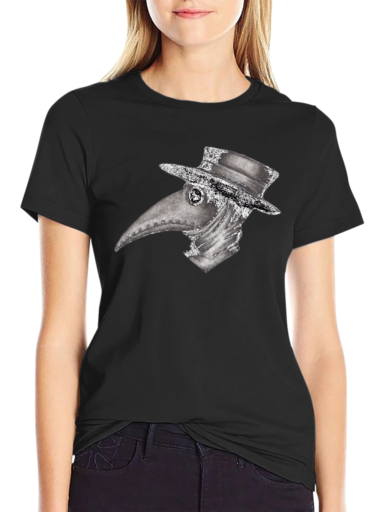 Plague Doctor Graphic Tee - Unique Creepy Design