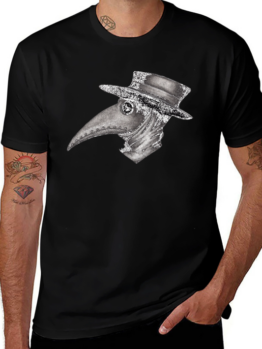 Plague Doctor Graphic Tee - Unique Creepy Design