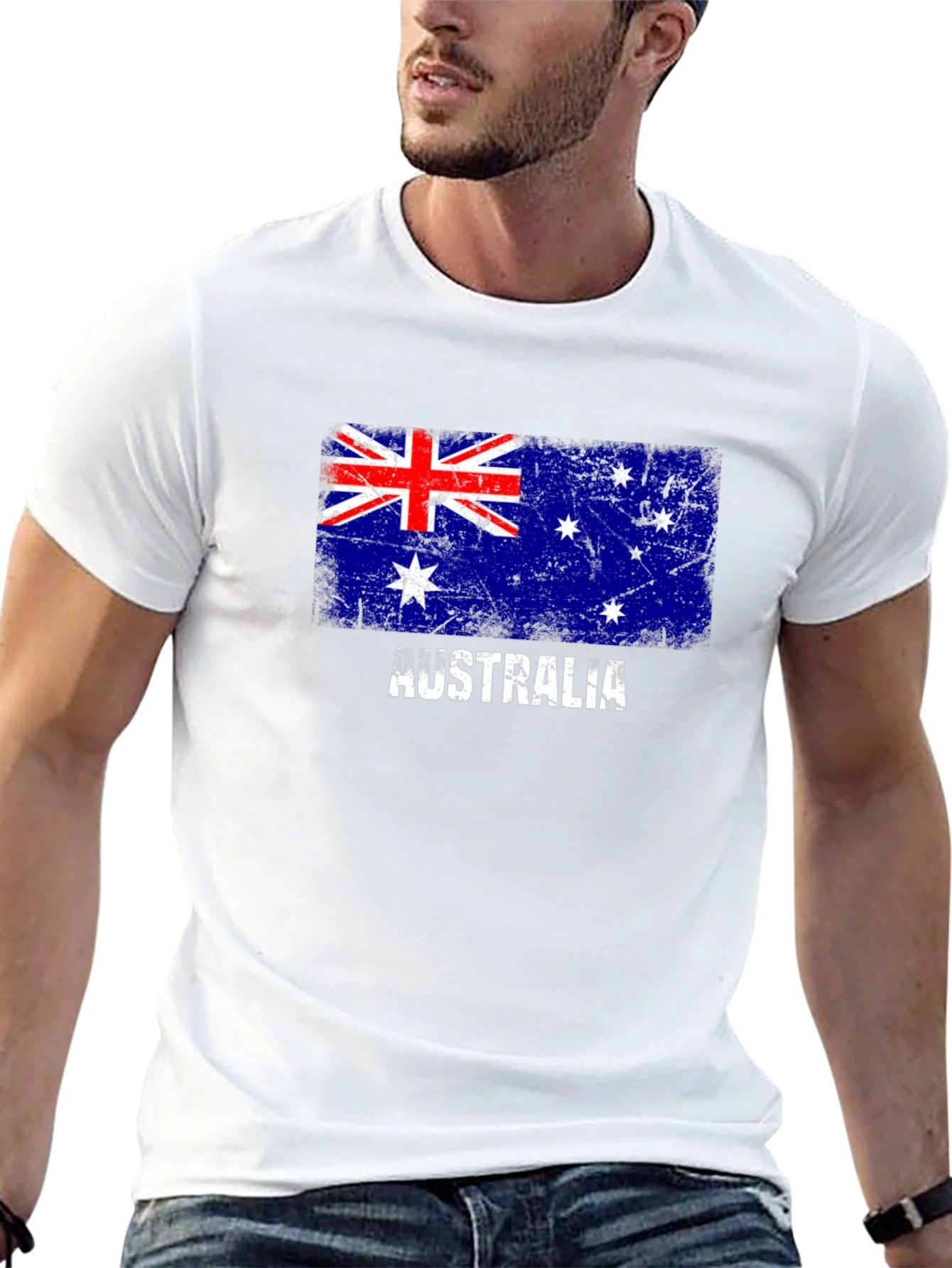Australia Flag Distressed Graphic T-Shirt