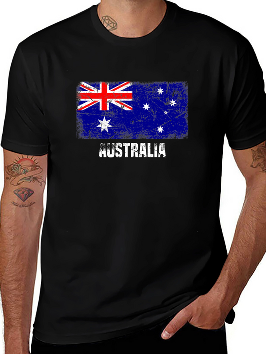 Australia Flag Distressed Graphic T-Shirt