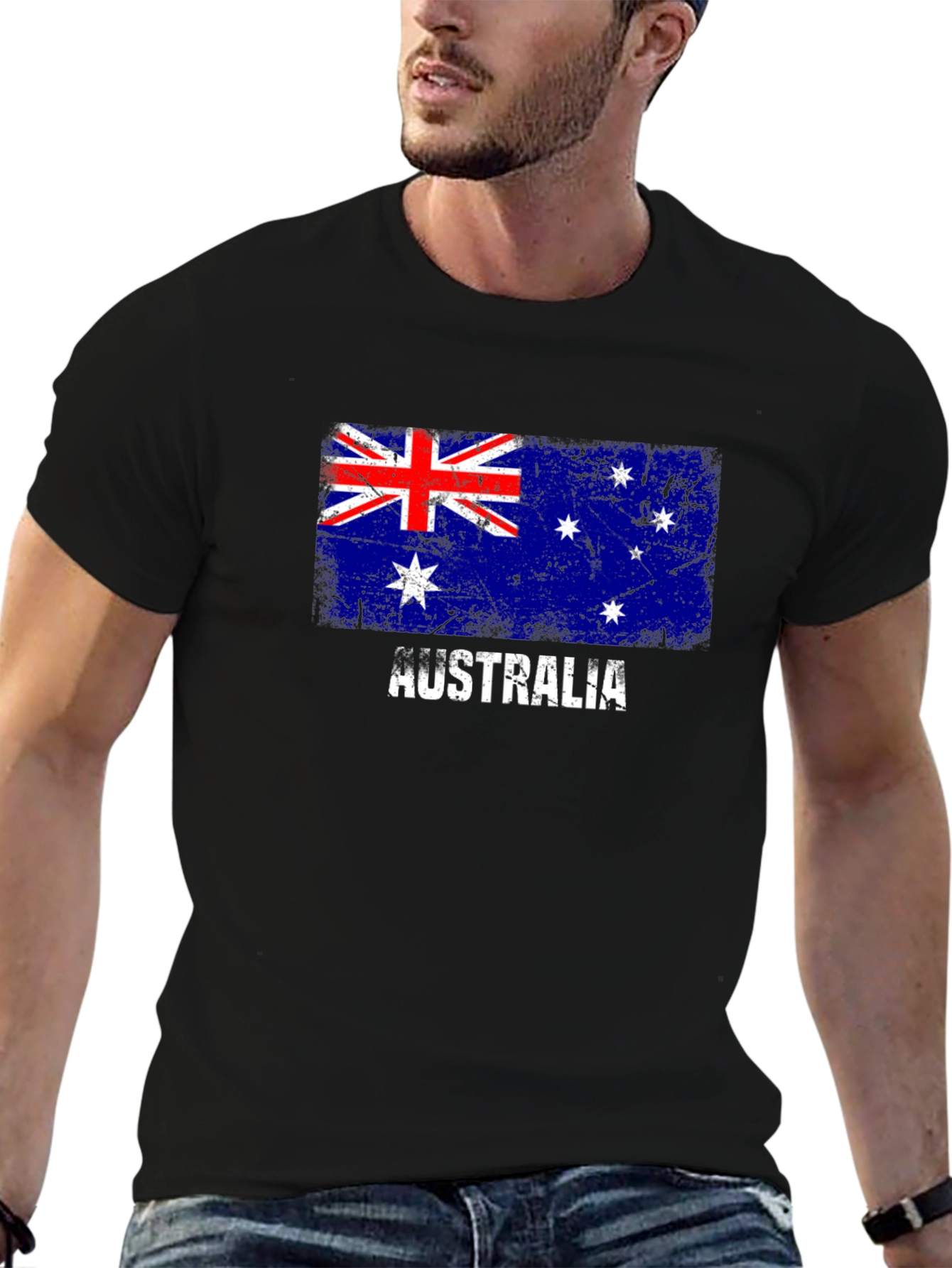 Australia Flag Distressed Graphic T-Shirt